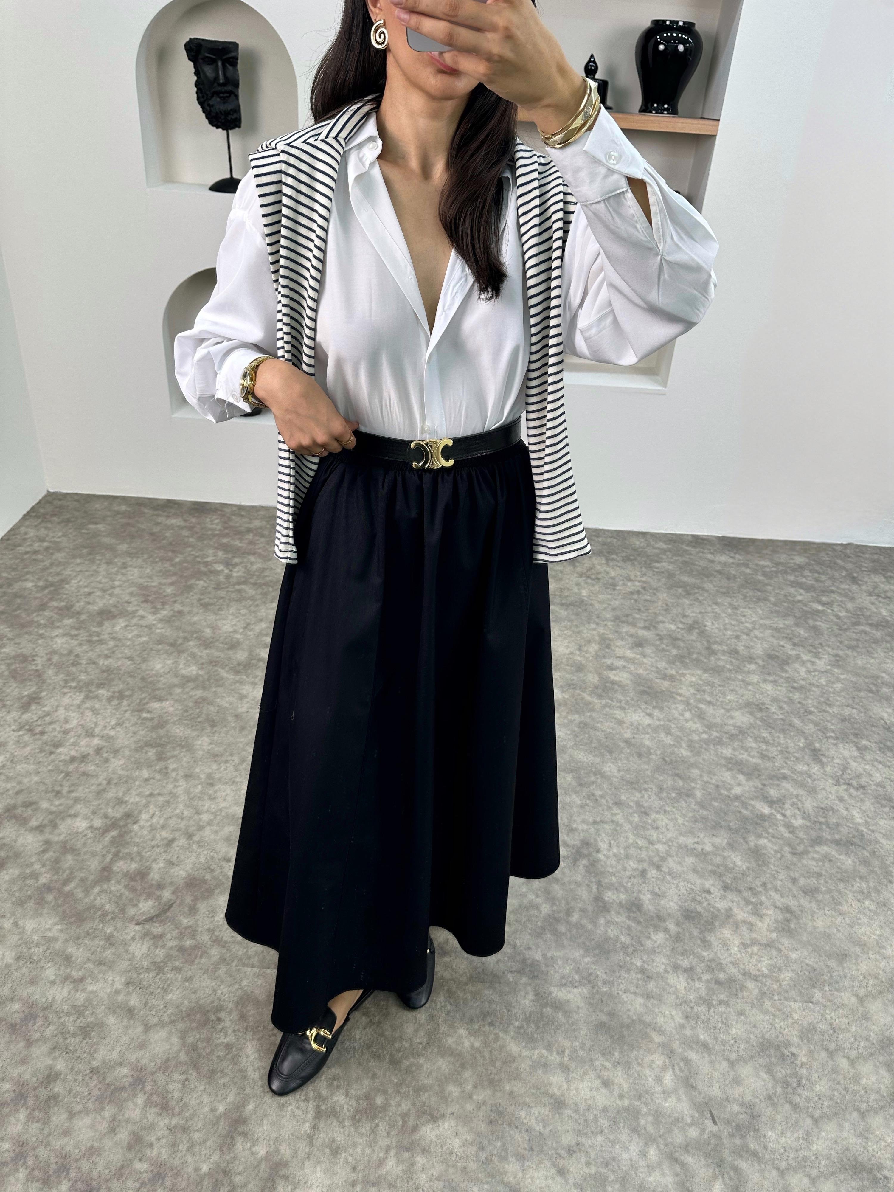 Gosa Siyah Beli Lastikli Gabardin Kumaş EtekGausETEKGU008959