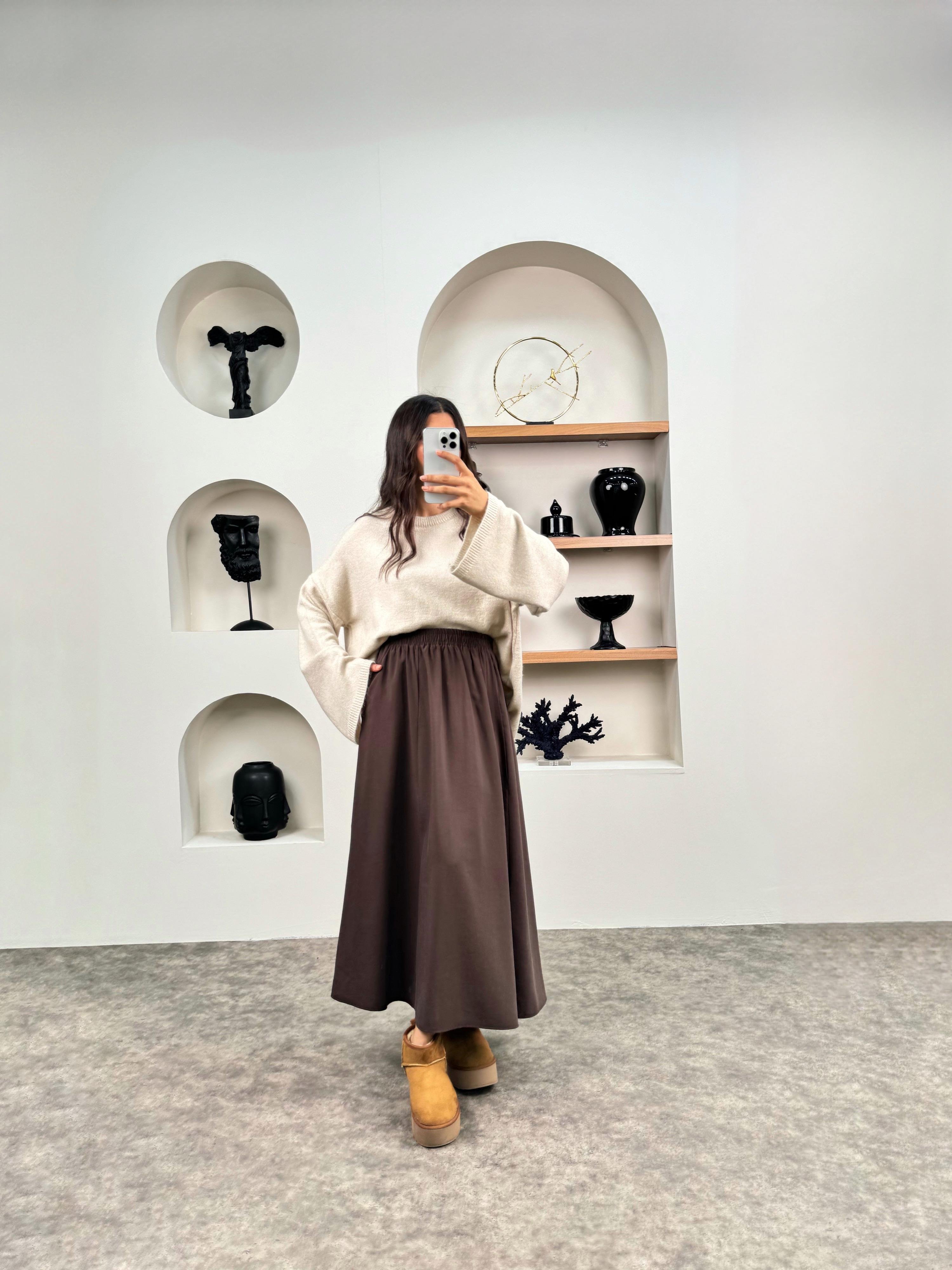 Sassa Acı Kahve Beli Lastikli Kalın Cepli Tensel EtekGausETEKGU008991