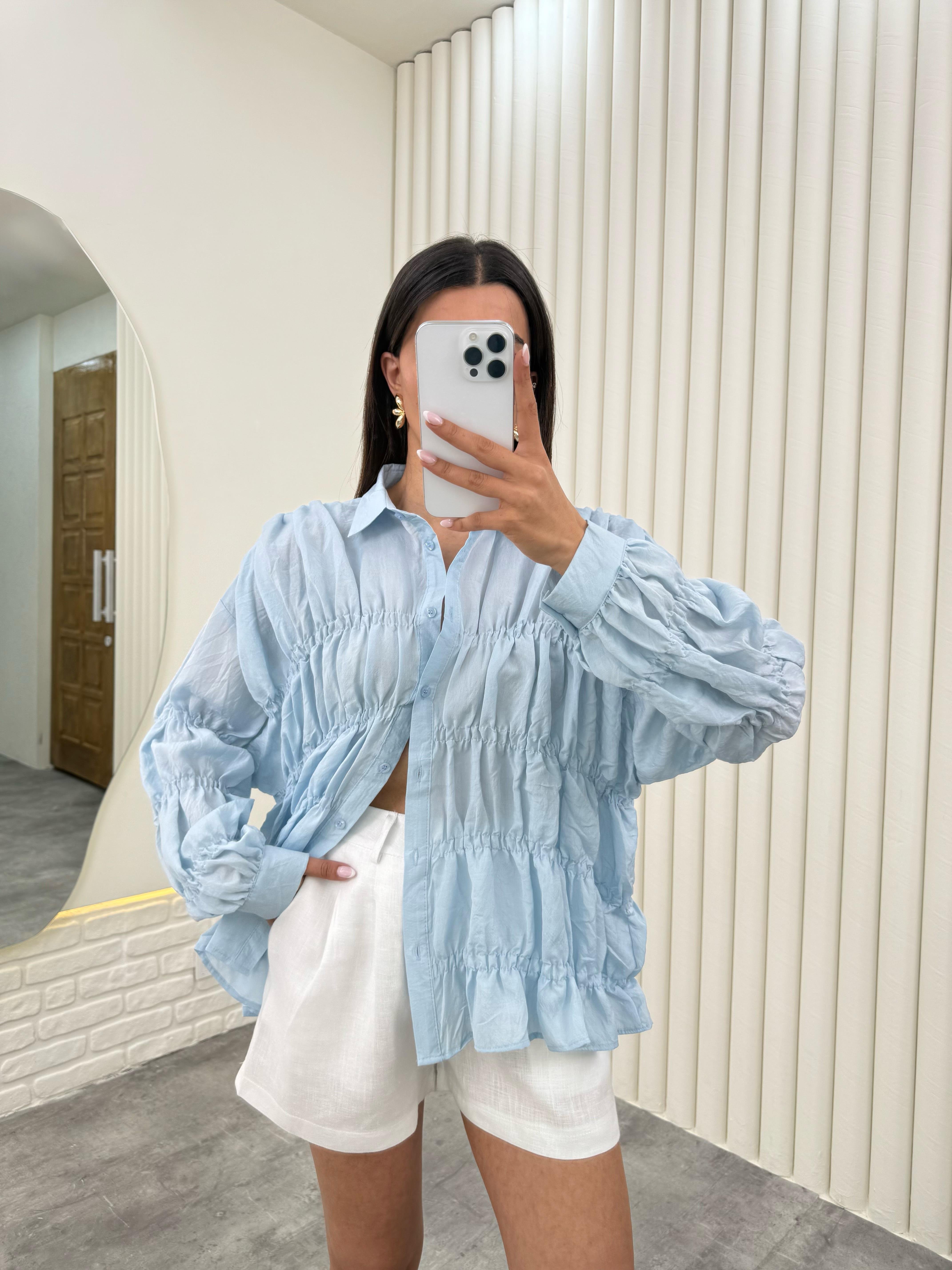 Mavi Gipeli Tasarım Tensel Gömlek Gaus00280GausGÖMLEKGU1001653