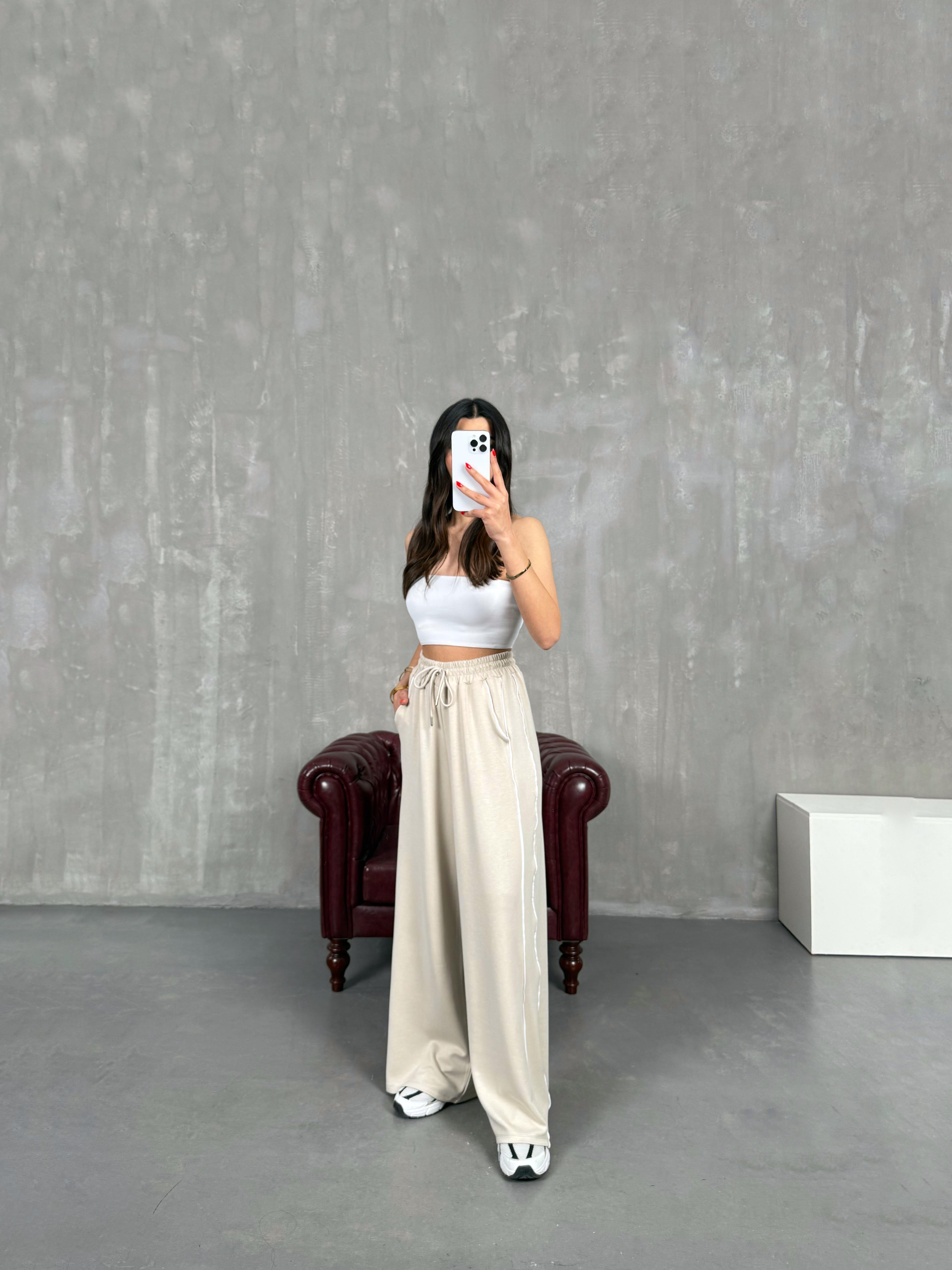 Taş Şeritli Modal Kumaş Eşofman Altı Gaus00180GausEŞOFMANGU1001422