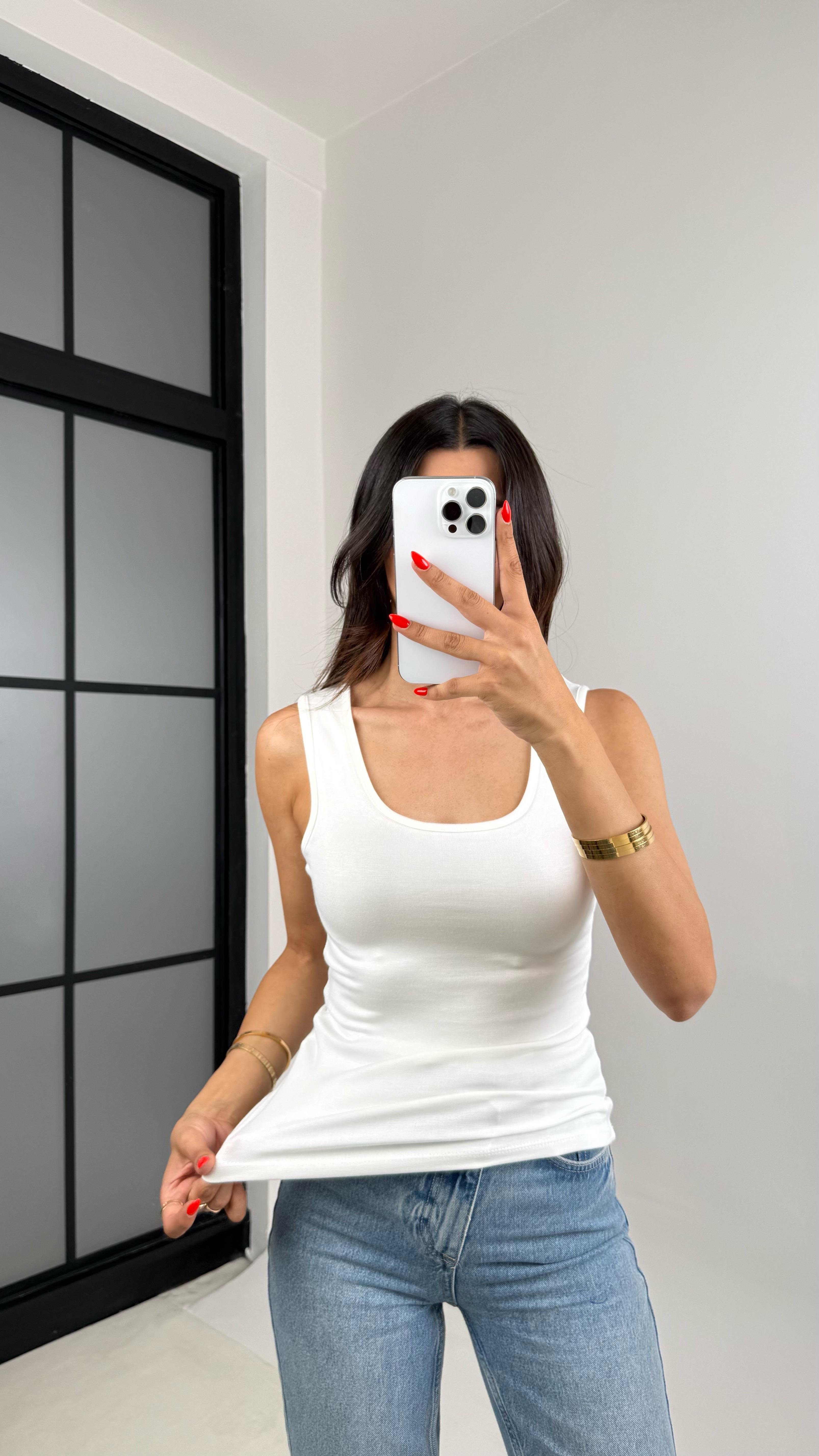 Beyaz OYS Muadil Modal Kumaş Atlet GAUS-009GAUSTshirtGAUS-009