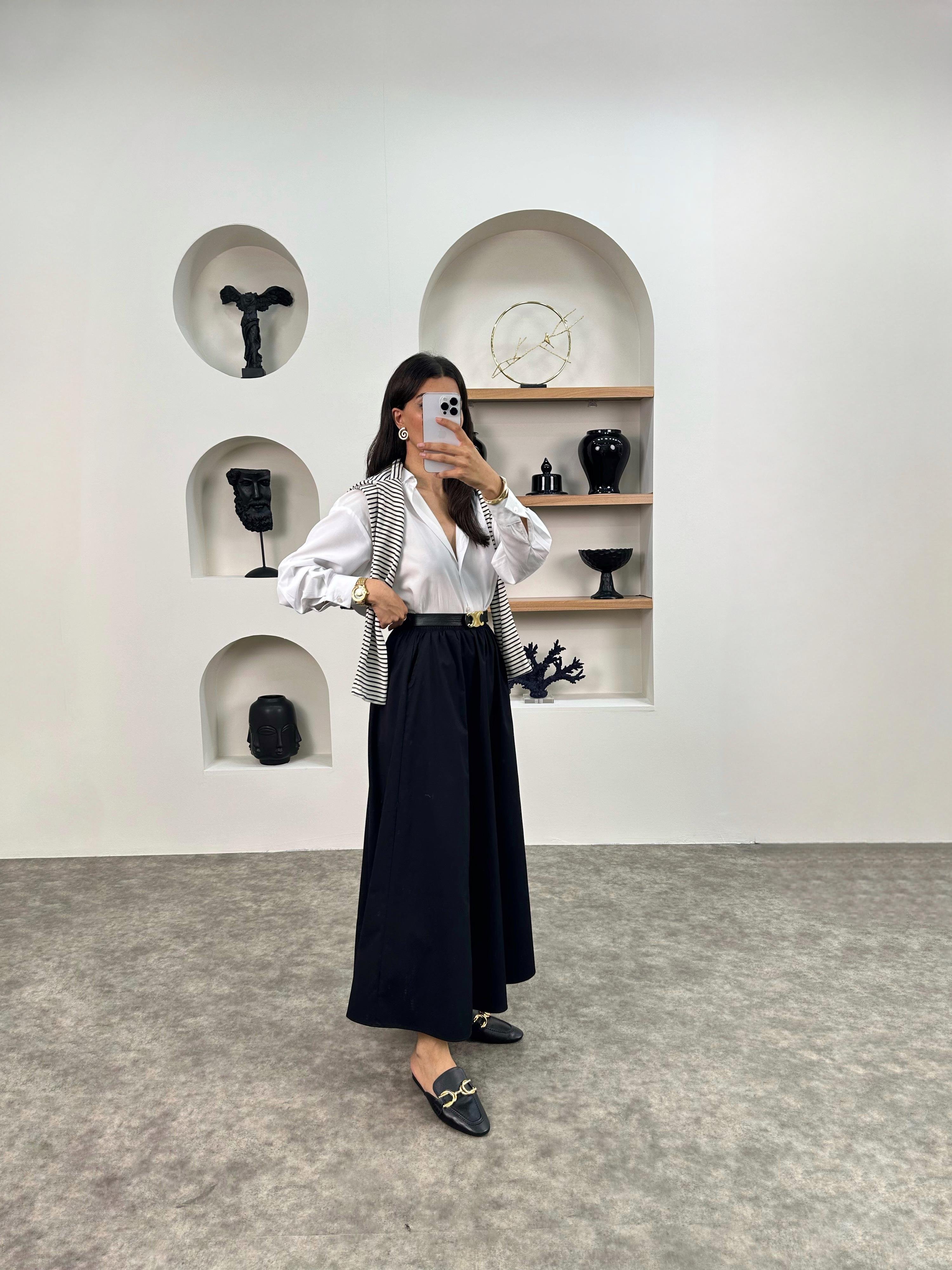 Gosa Siyah Beli Lastikli Gabardin Kumaş EtekGausETEKGU008959