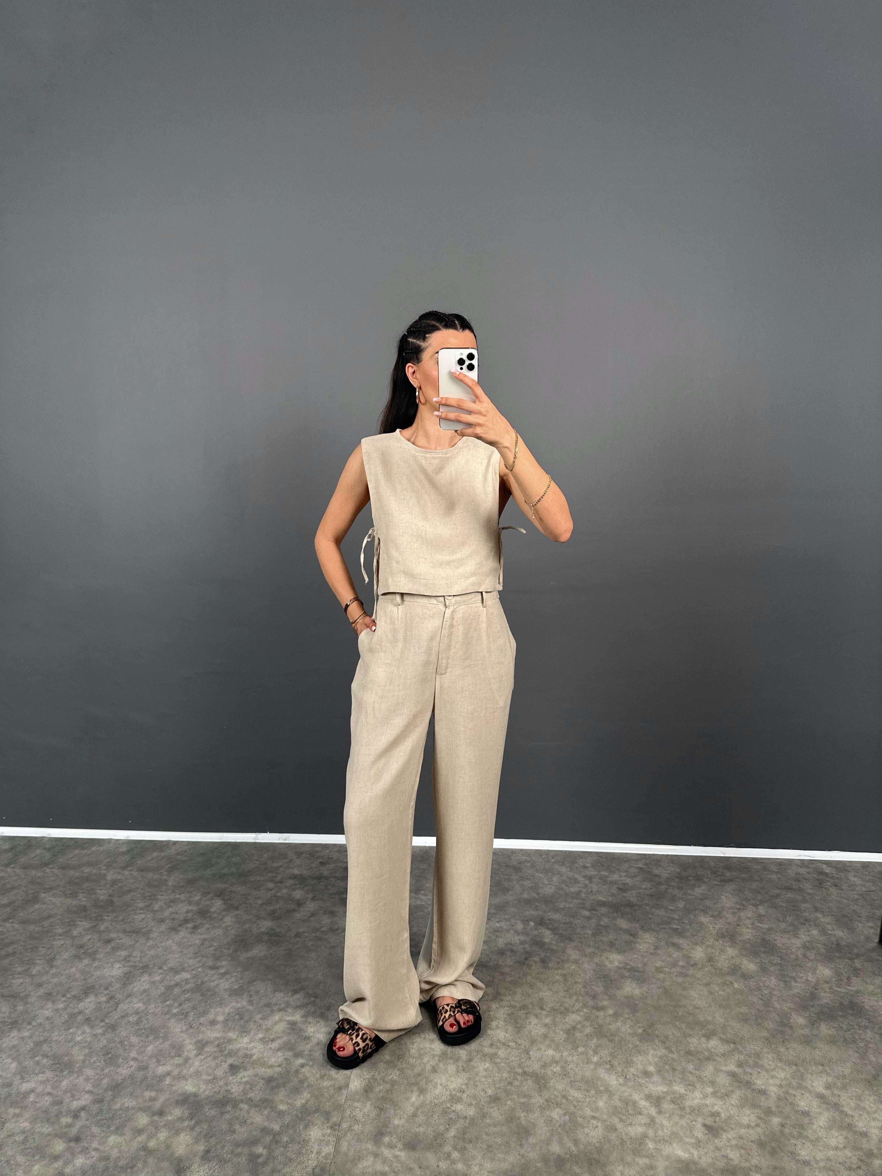 Alonsa Premium Bağcıklı Keten İkili Takım GausTAKIMGU008193