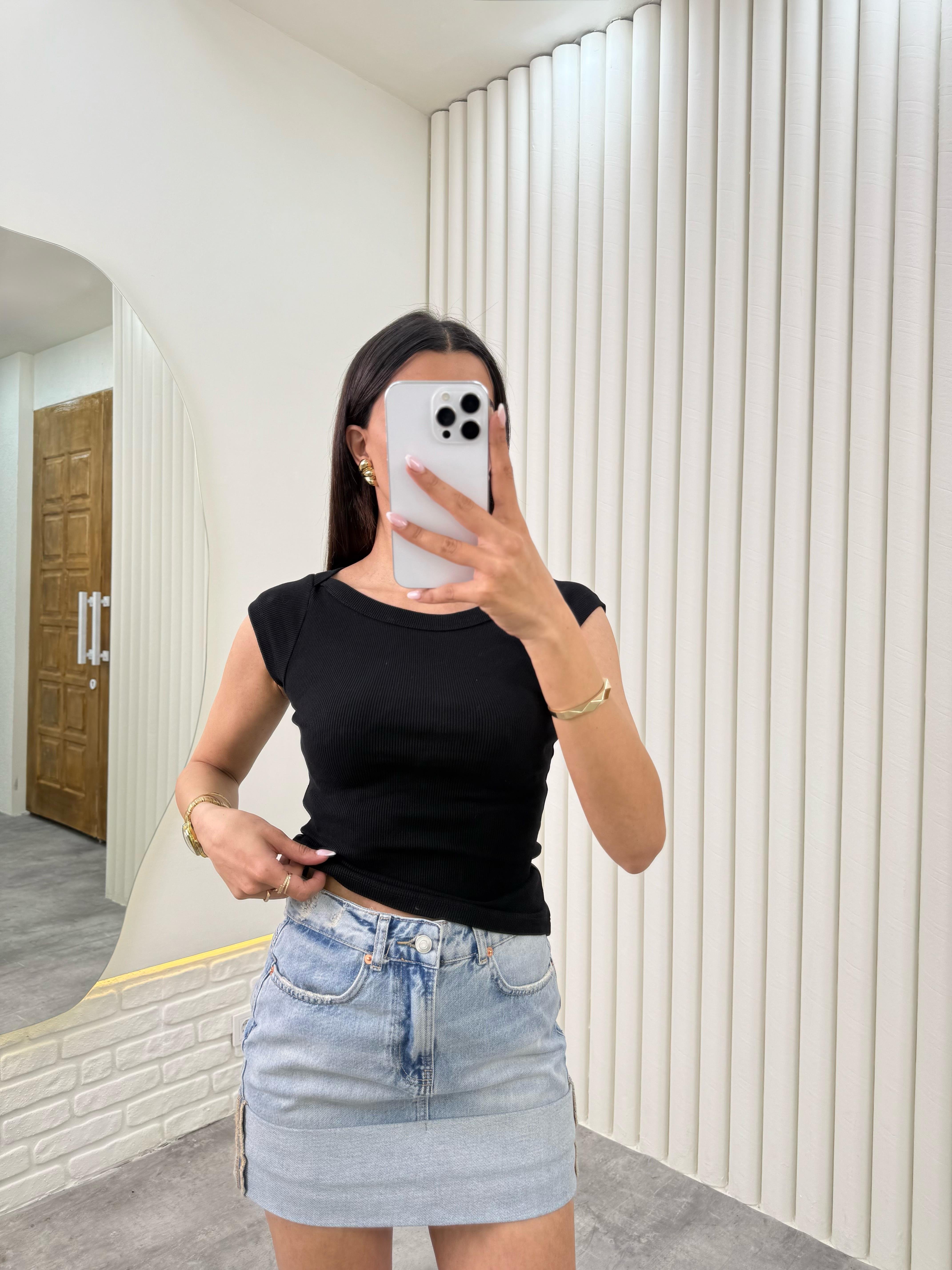 Siyah Kısa Kol ZR Muadil Tshirt Gaus00329GausBLUZGU1001760