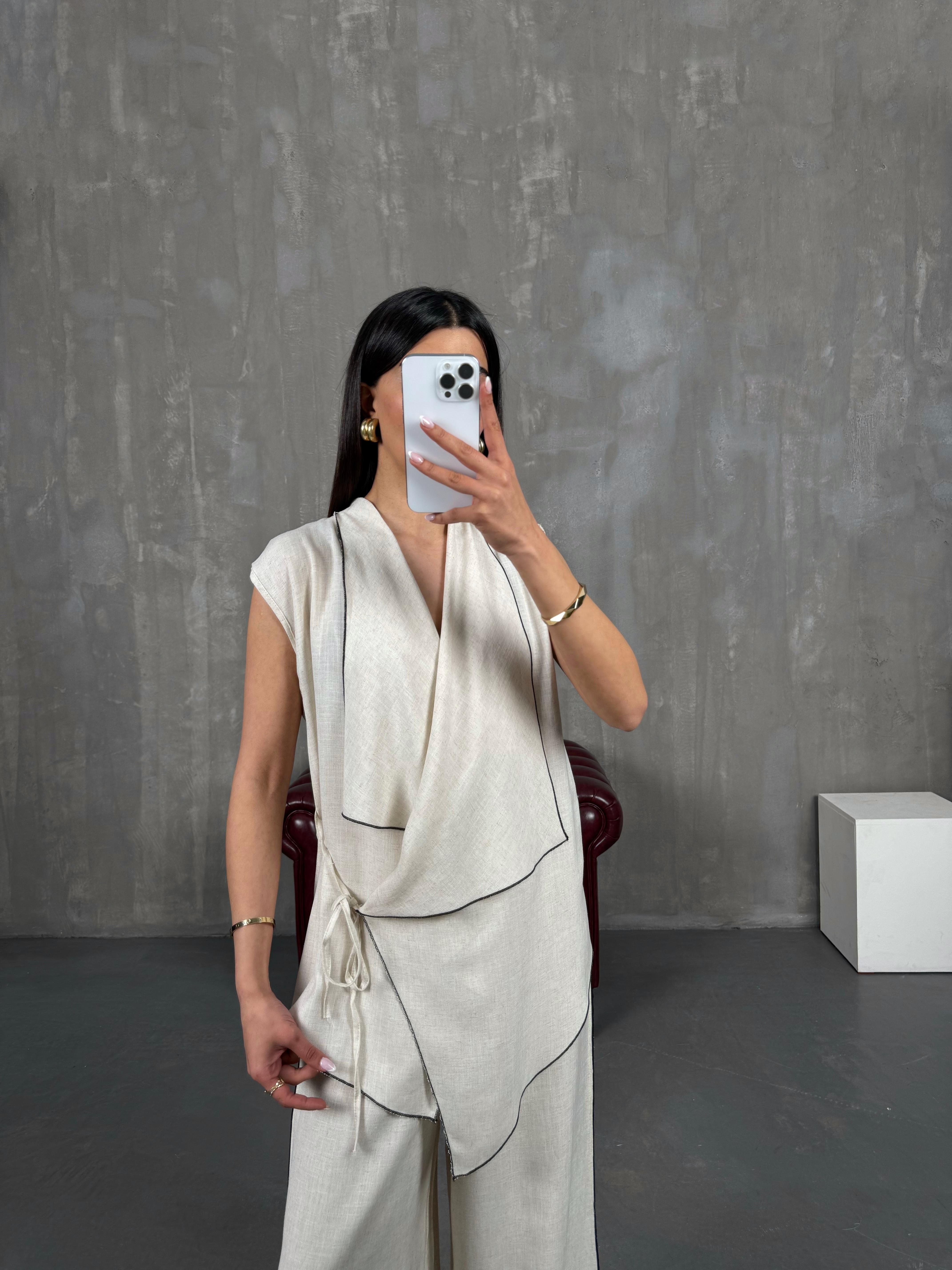 Md Muadil Taş Premium Bağlama Detaylı Yırtmaçlı Takım Gaus00270GausTAKIMGU1001623