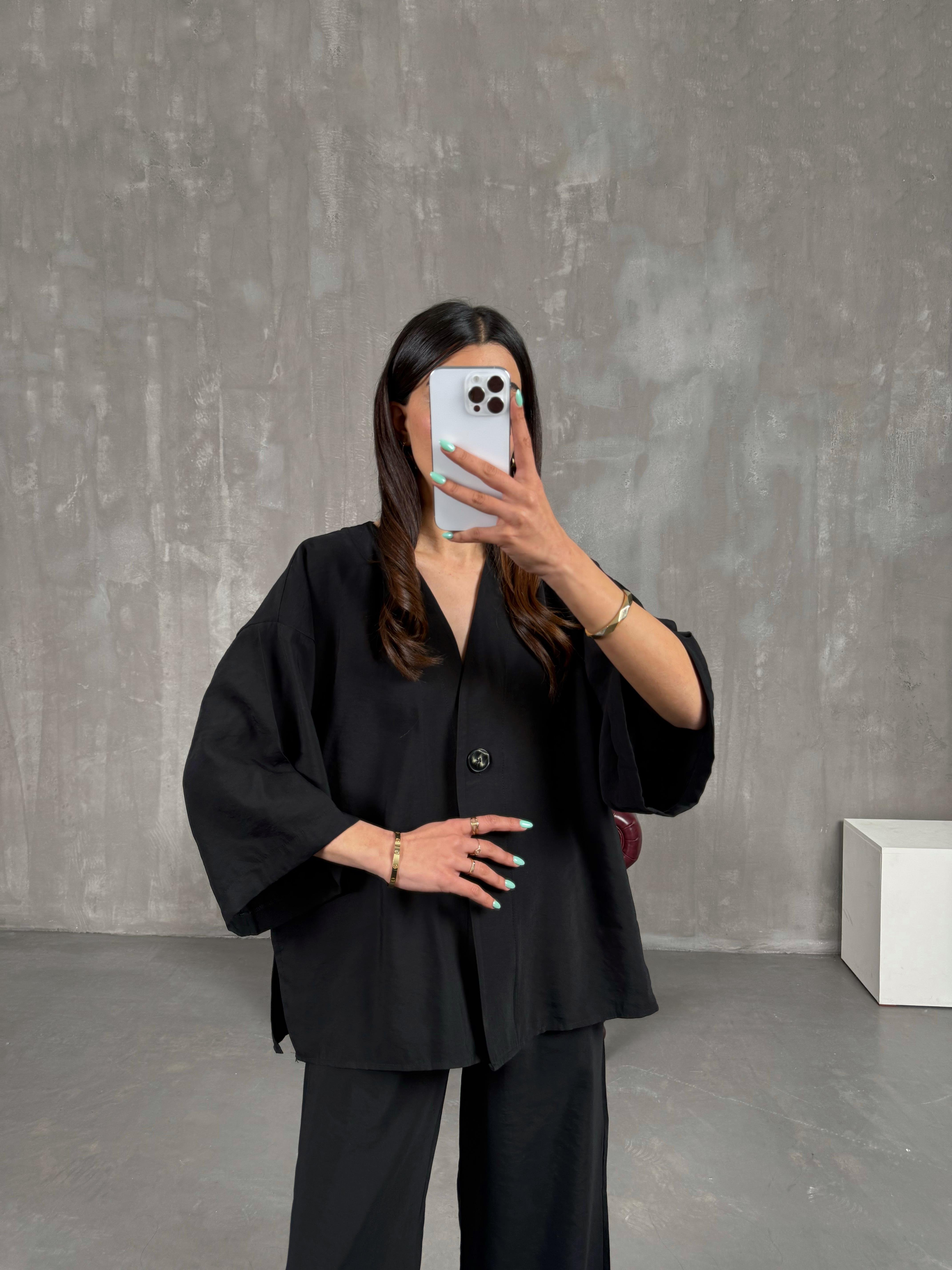 Siyah Beli Lastikli Yelekli Tensel Takım Gaus00247GausTAKIMGU1001572