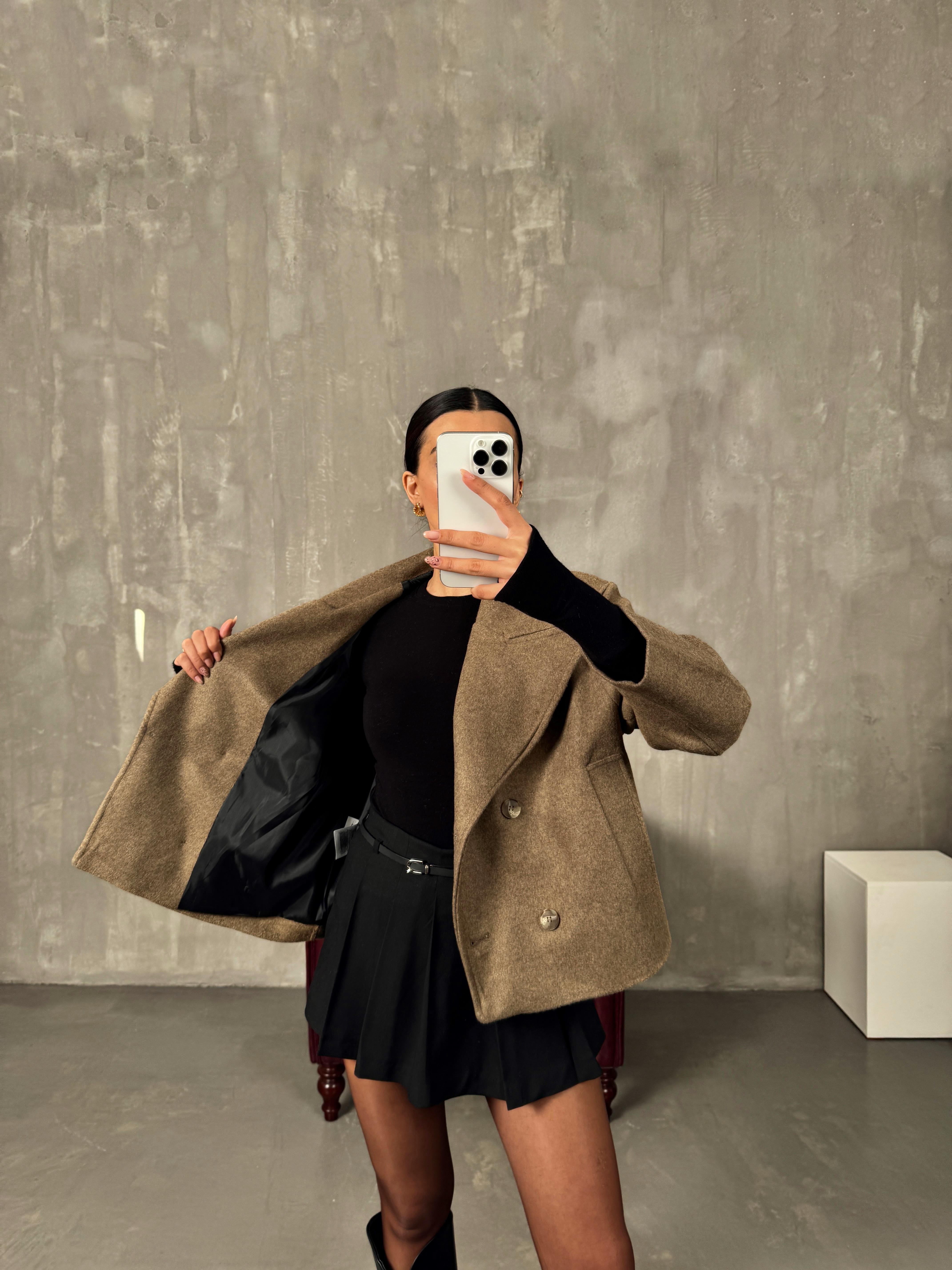 Bobby Kahve ZR Model Astarlı Kaşe CeketGausCEKETGU00904221