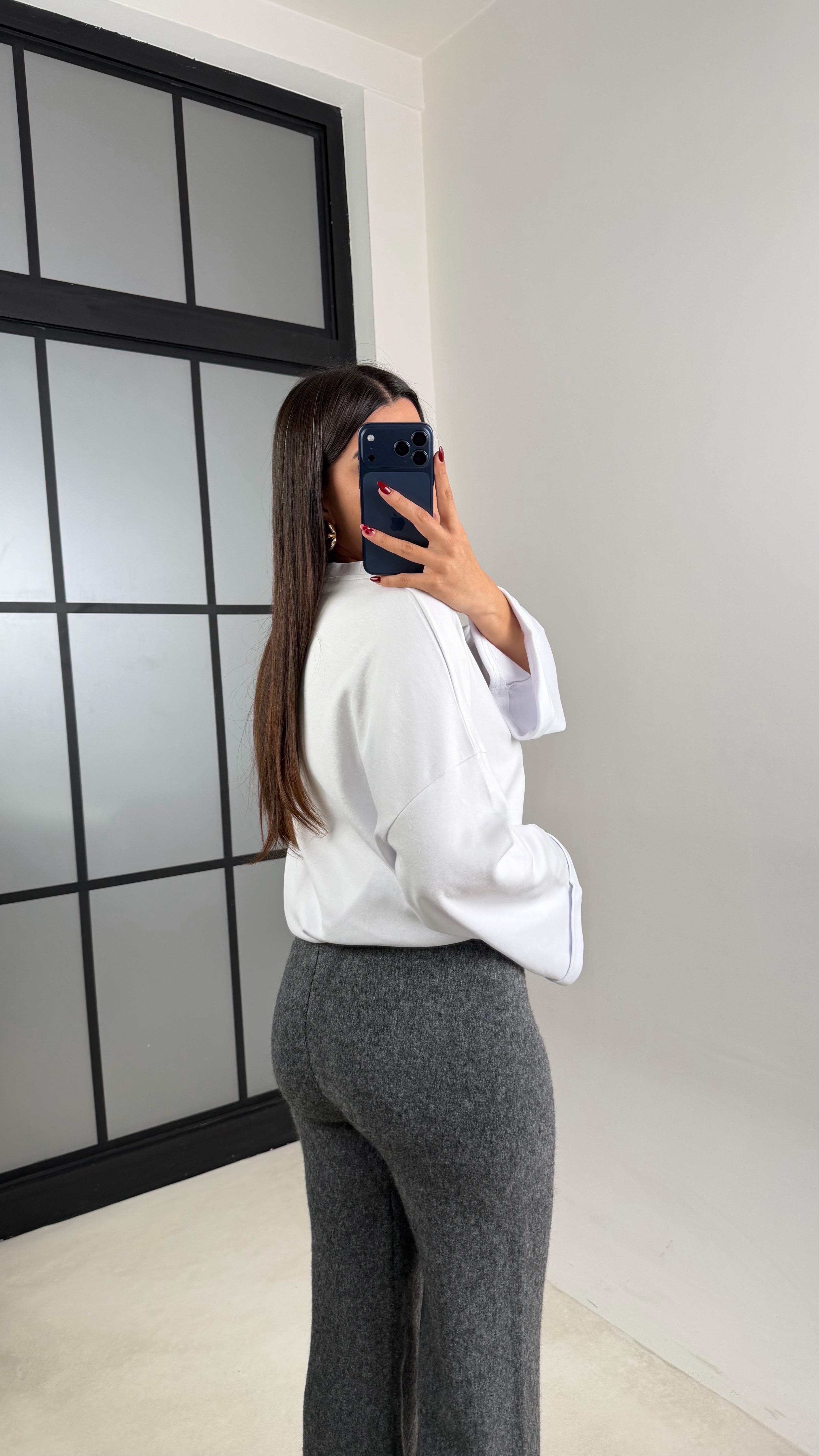 Antrasit Beli Lastikli Yumuşak Dokulu Triko Pantolon GAUS-00652GAUSPANTOLONGAUS-00652