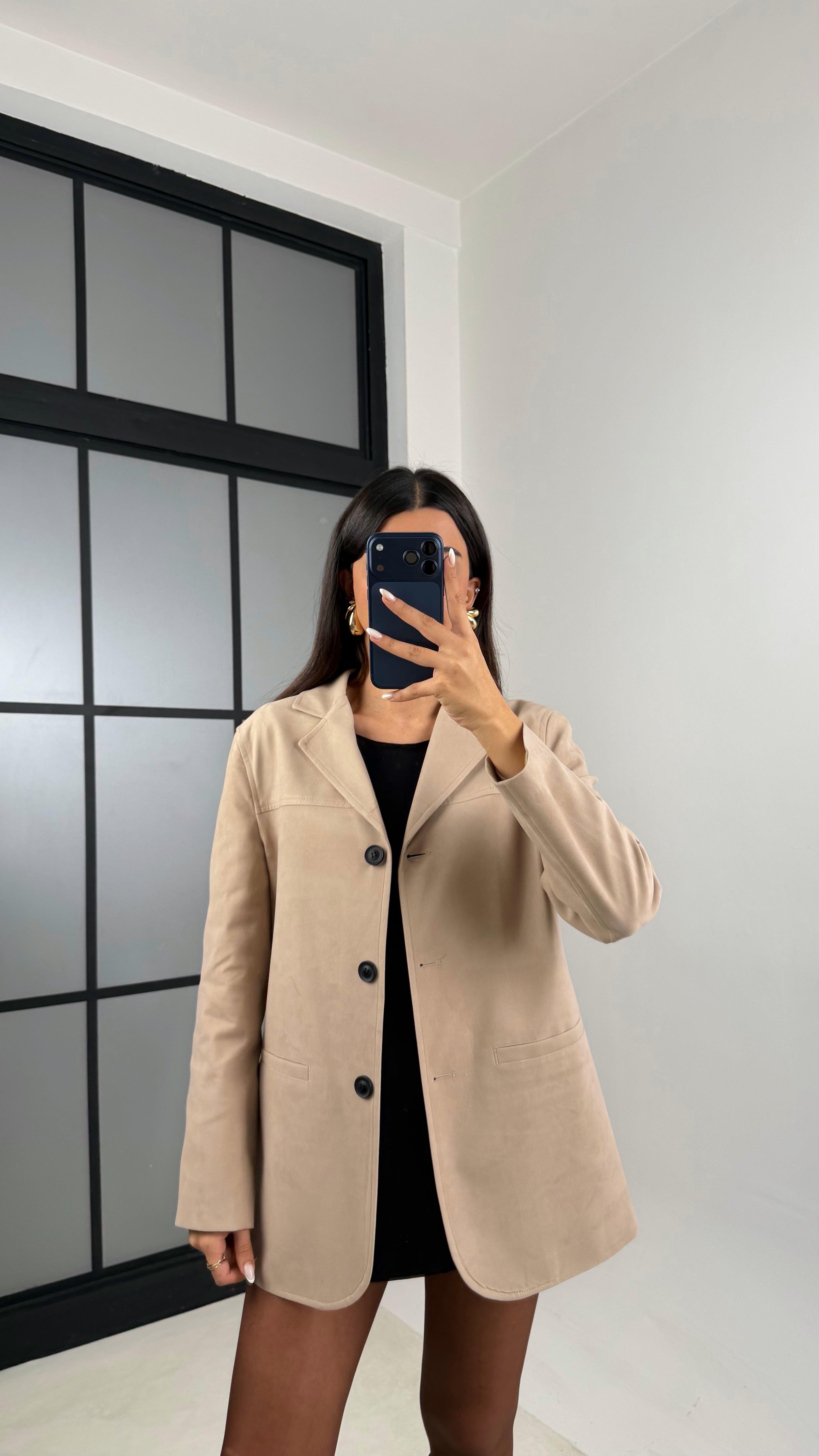 Vizon Astarlı Blazer Süet Ceket GAUS-00605GAUS السترات  GAUS-00605