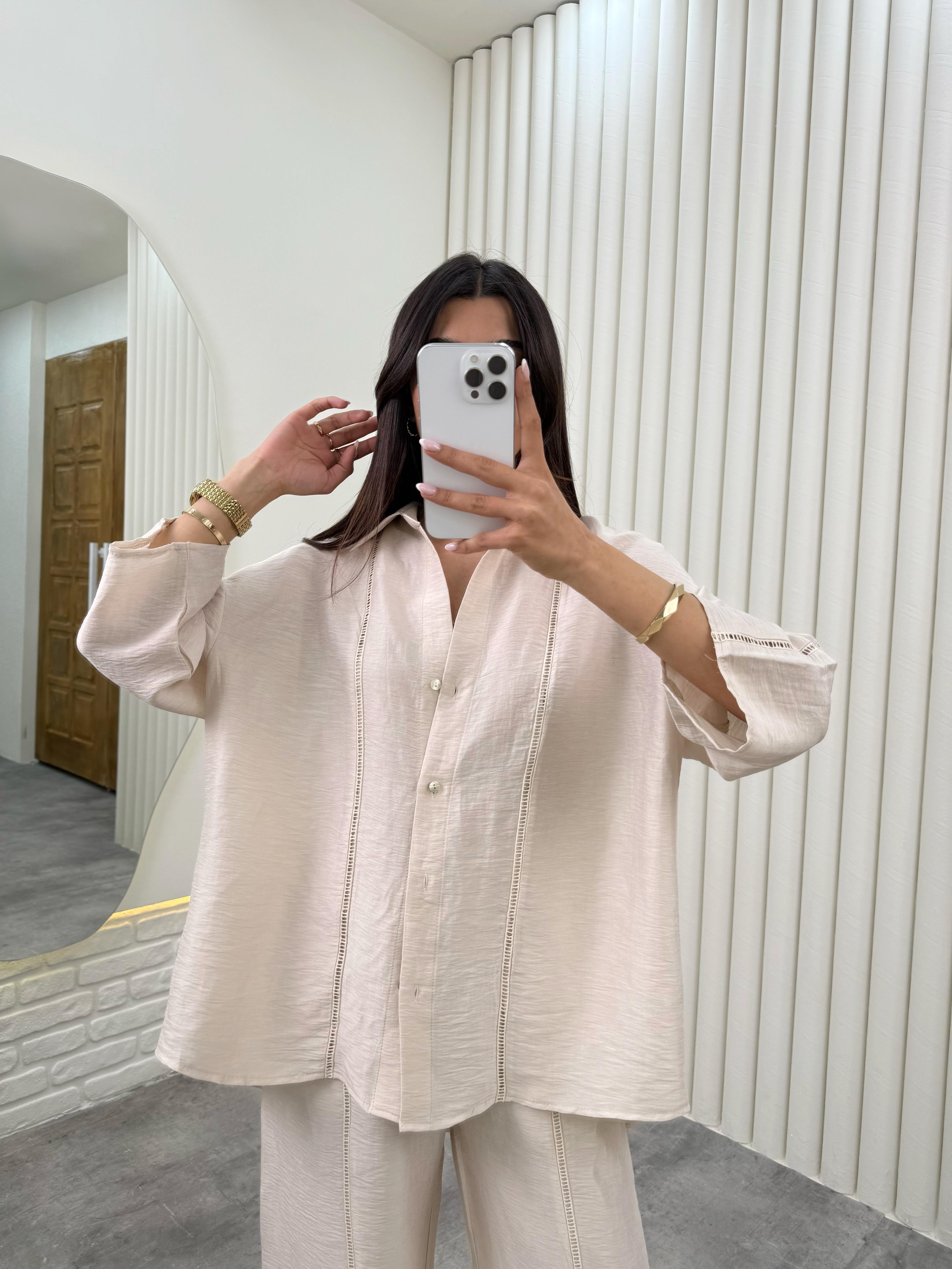 Taş  ZR Model Cepli İthal Keten Takım Gaus00312GausTAKIMGU1001717