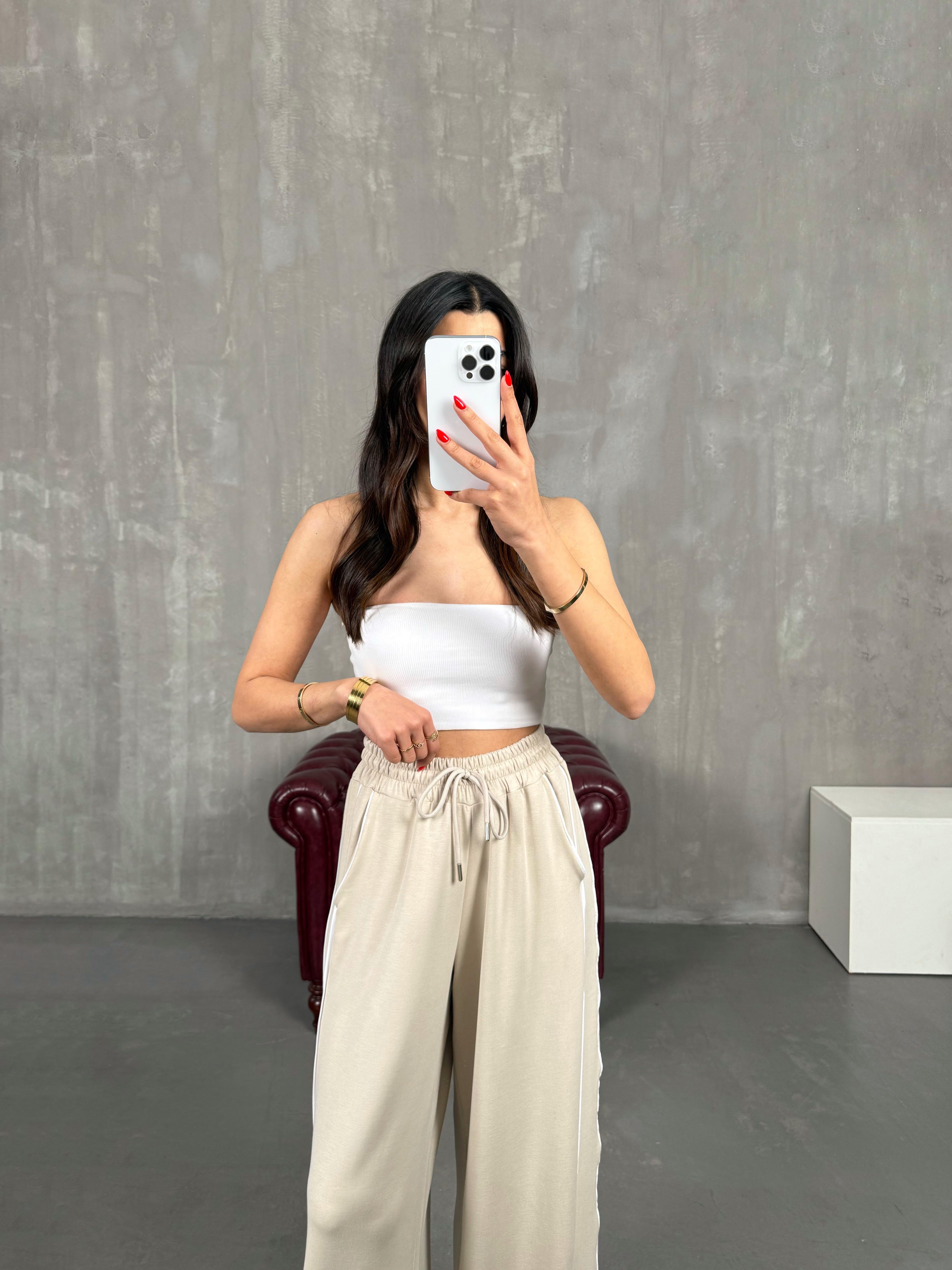 Taş Şeritli Modal Kumaş Eşofman Altı Gaus00180GausEŞOFMANGU1001422