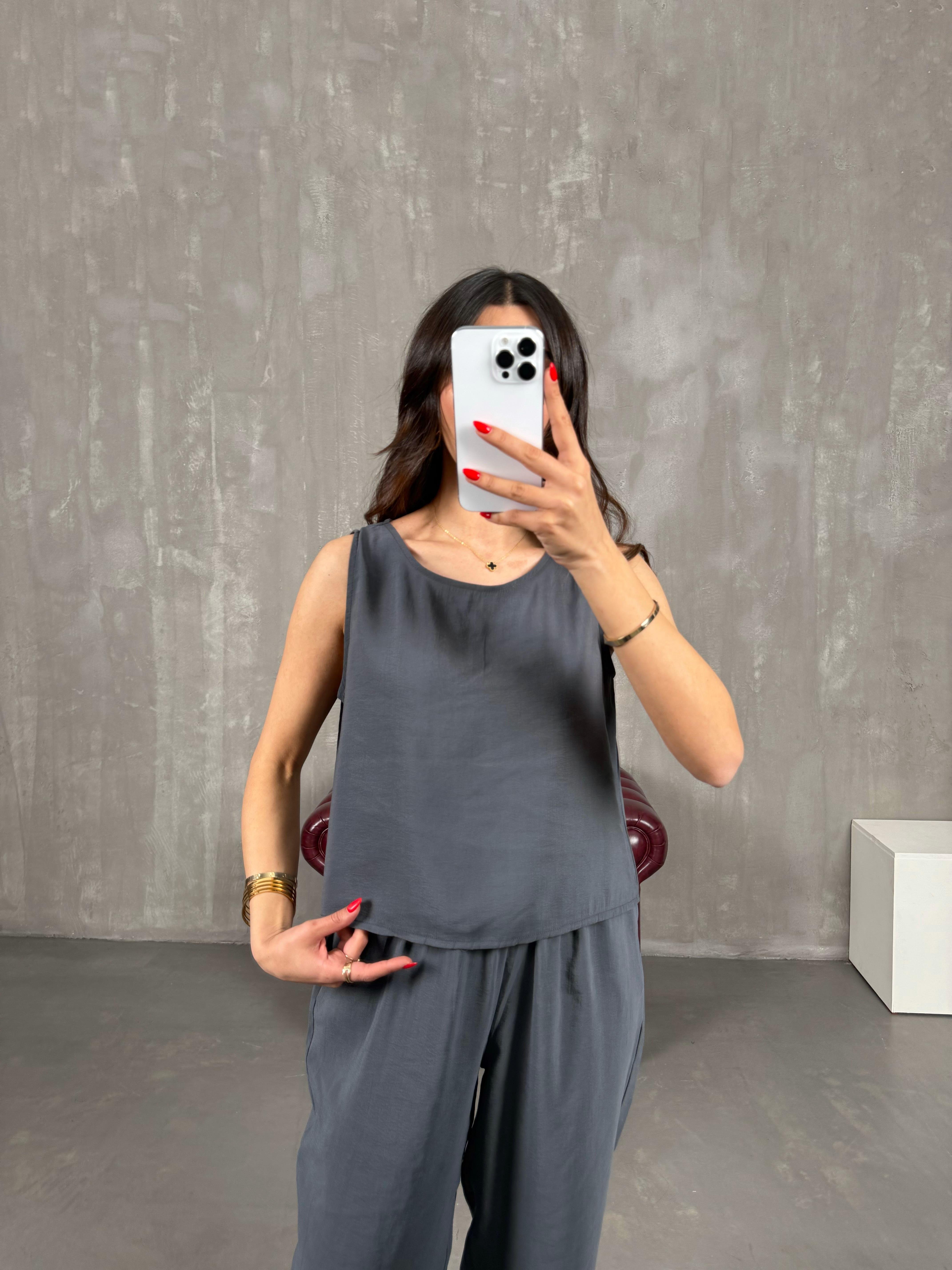 Antrasit Sıfır Kol Tensel Takım Gaus00165GausTAKIMGU1001383