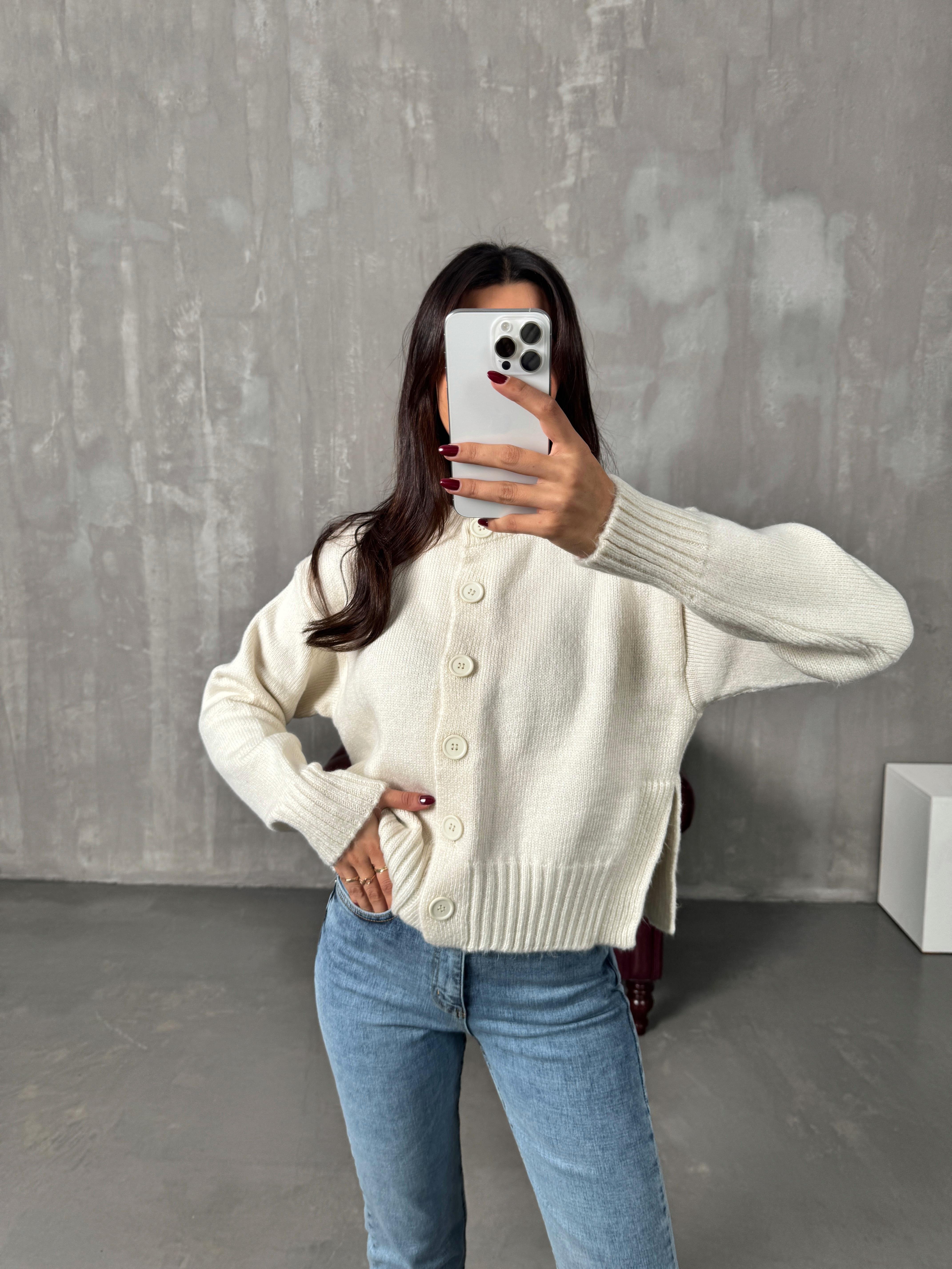 Mare Krem Düğmeli HırkaGausHIRKAGU00903965