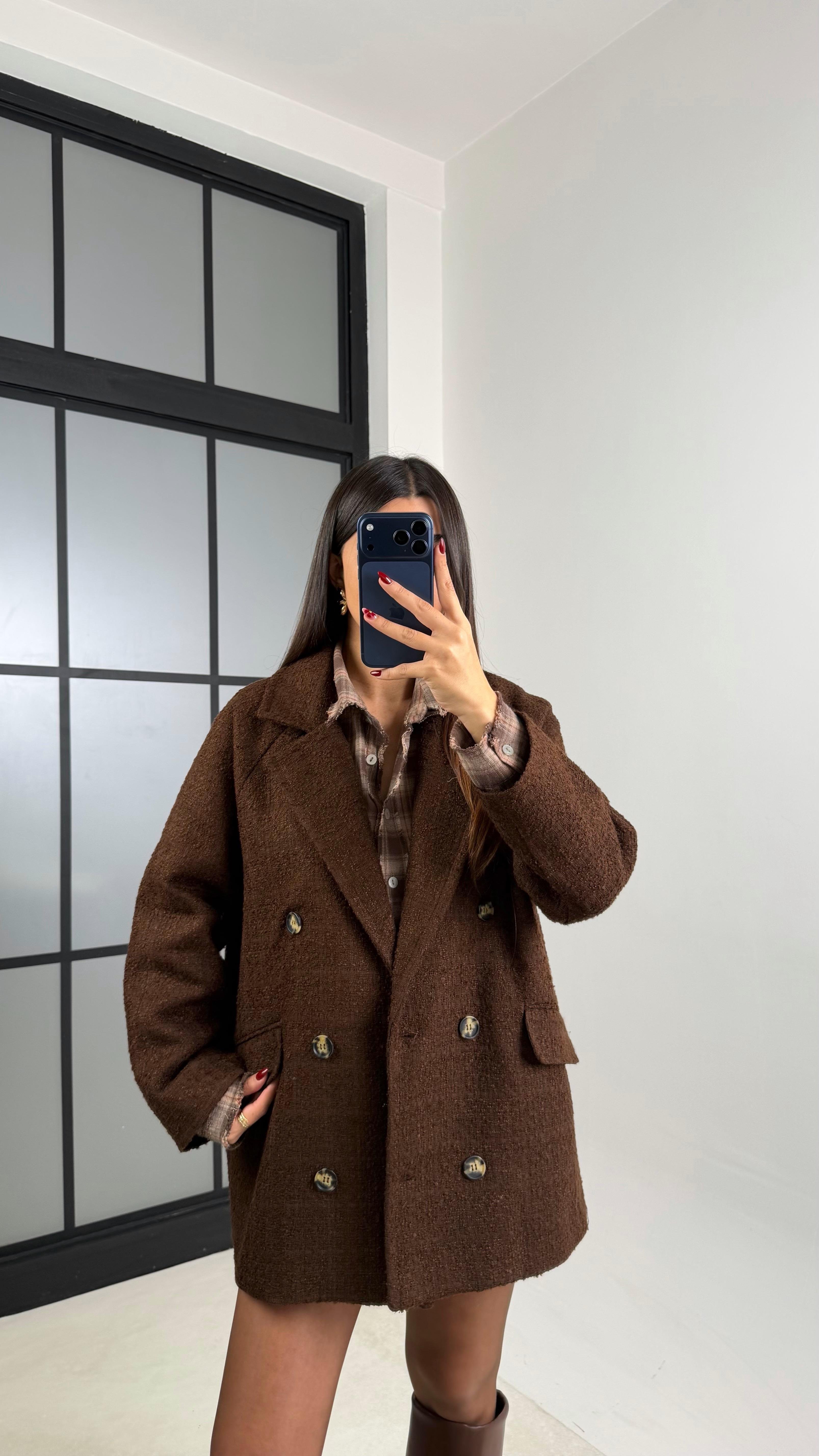 Kahve Astarlı Tüvit Kaban GAUS-00663GAUS المعاطف GAUS-00663