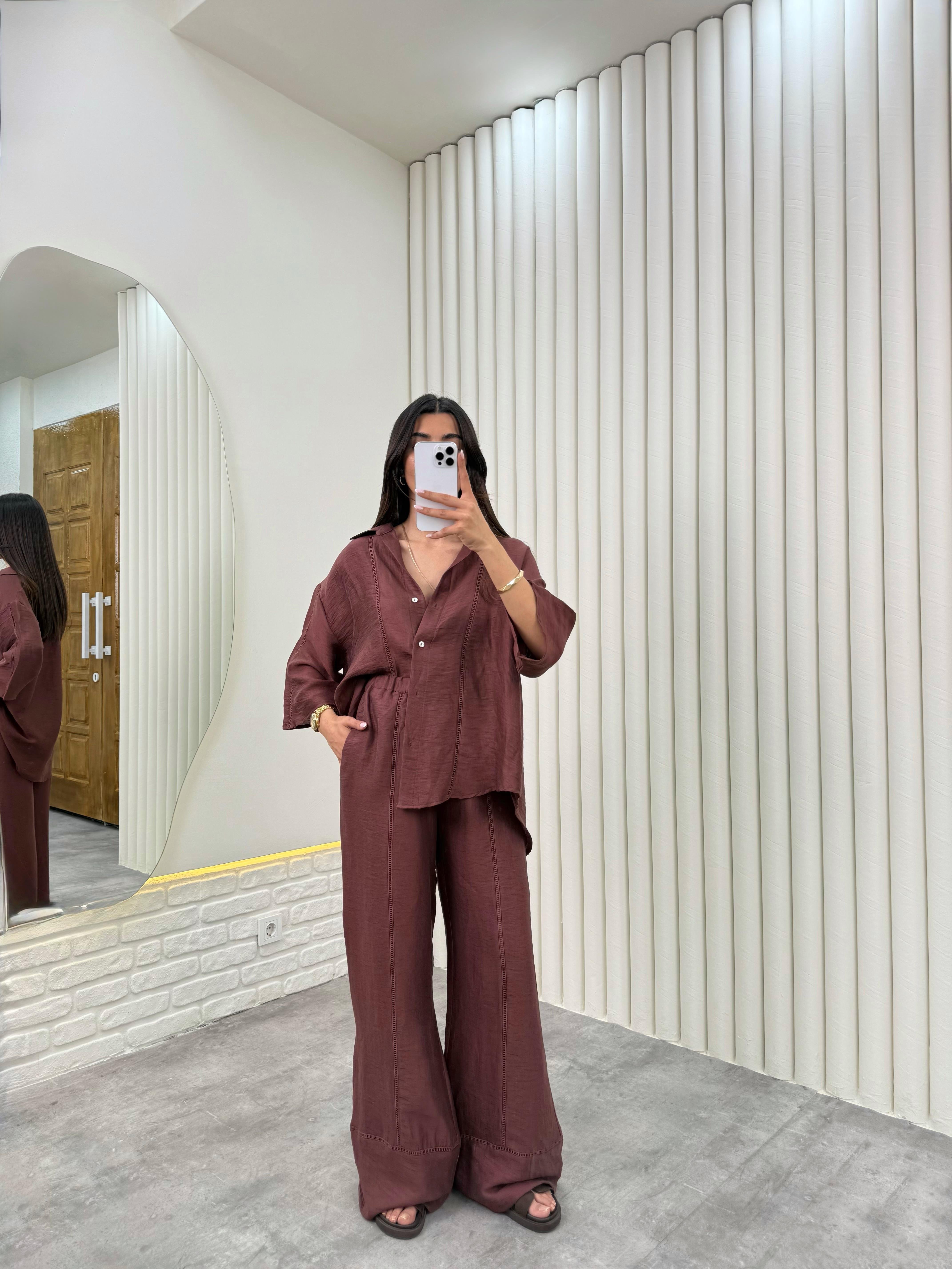 Mürdüm  ZR Model Cepli İthal Keten Takım Gaus00312GausTAKIMGU1001716