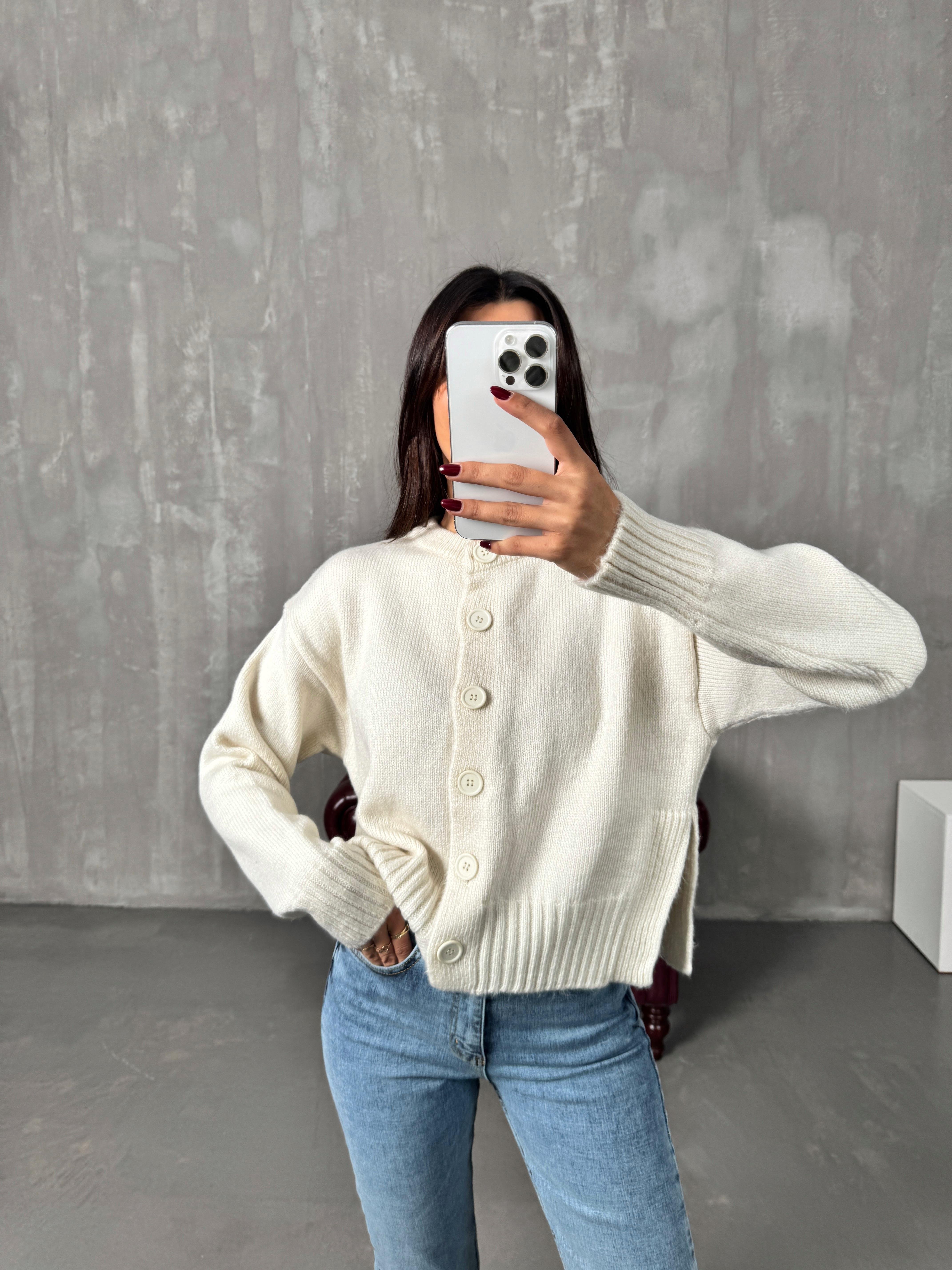Mare Krem Düğmeli HırkaGausHIRKAGU00903965