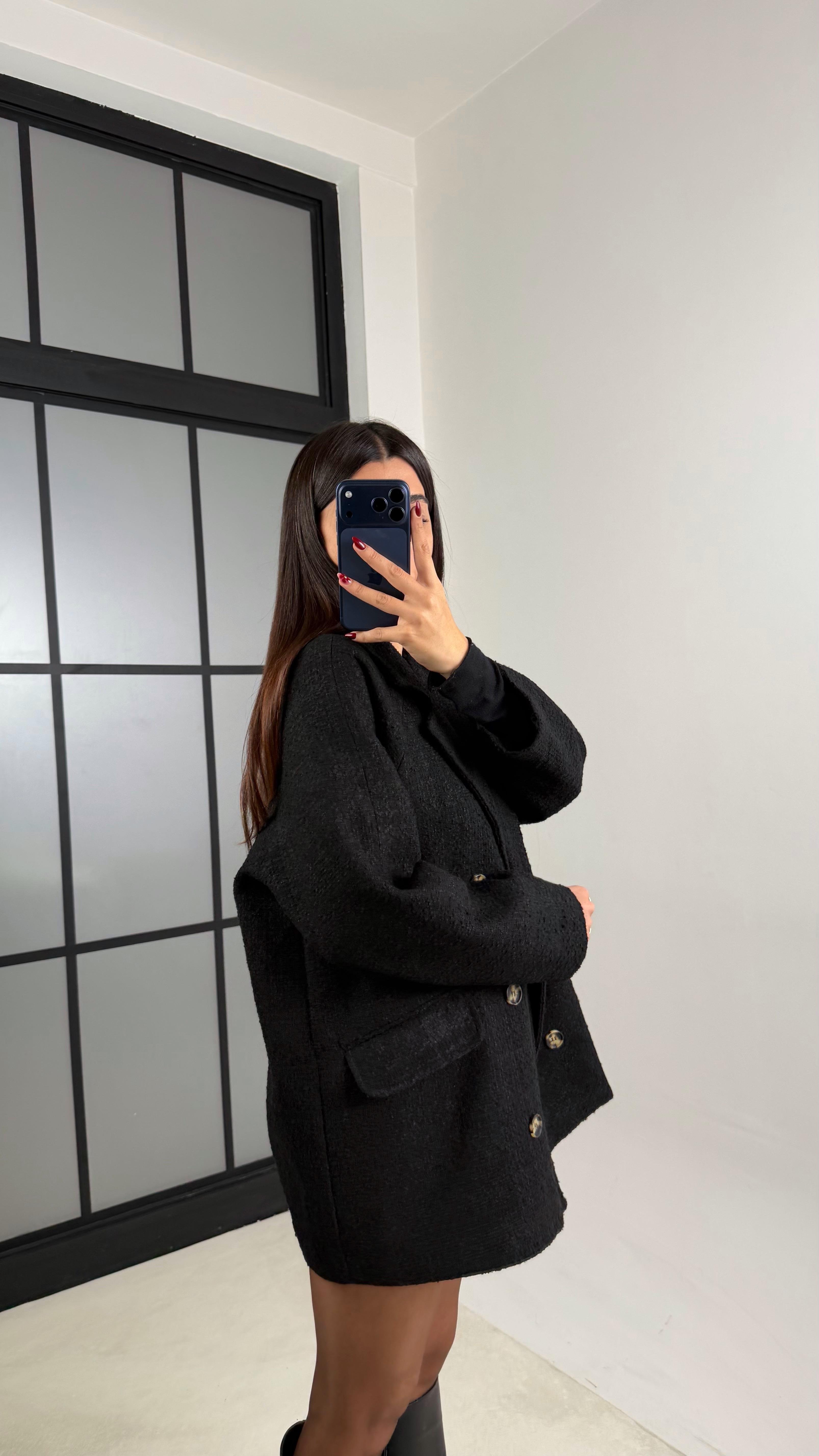 Siyah Astarlı Tüvit Kaban GAUS-00663GAUS المعاطف GAUS-00663