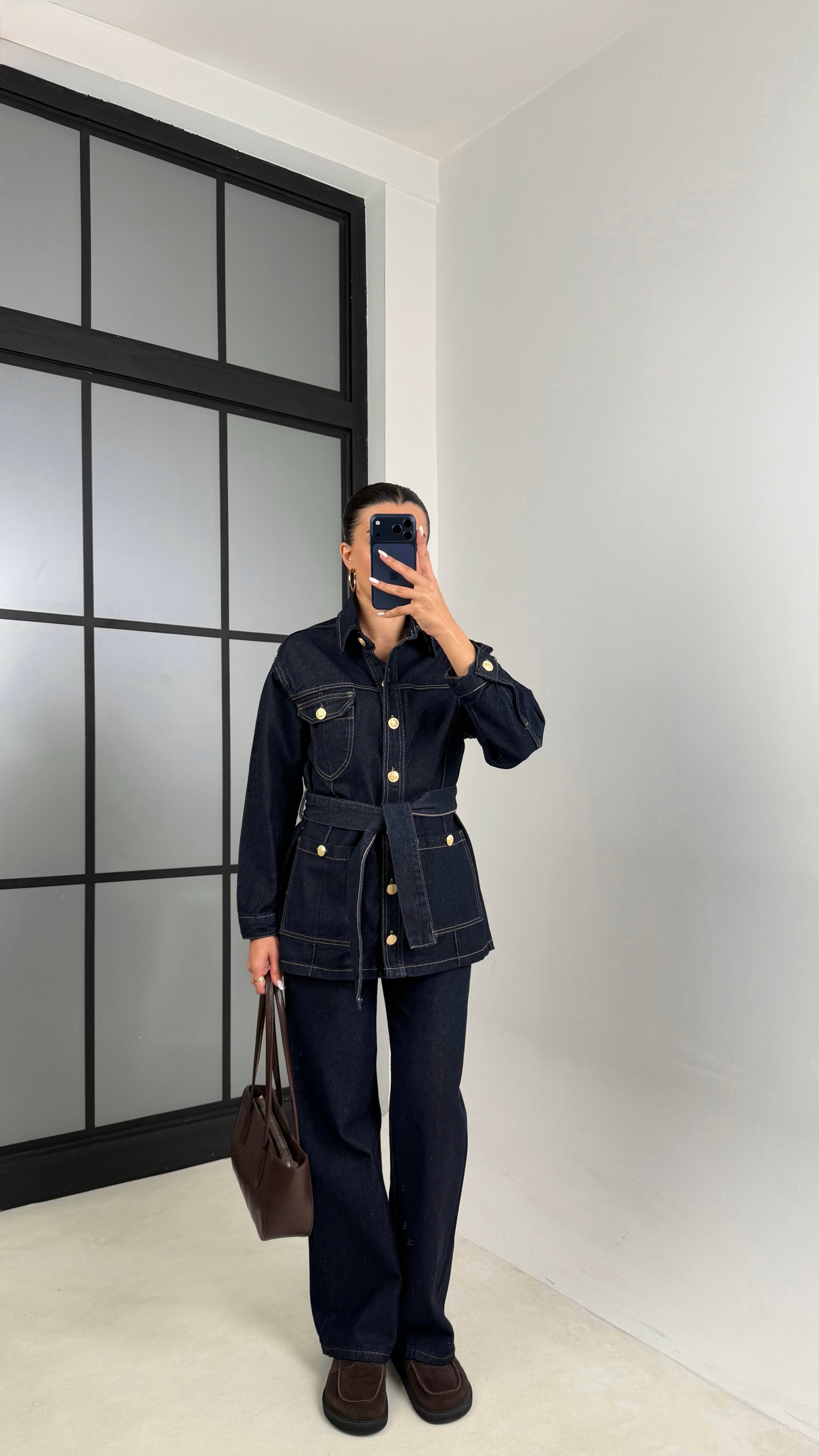 Lacivert Gold Düğmeli Tasarım Ceket Pantolon İkili Takım GAUS-00586GAUSTAKIMGAUS-00586