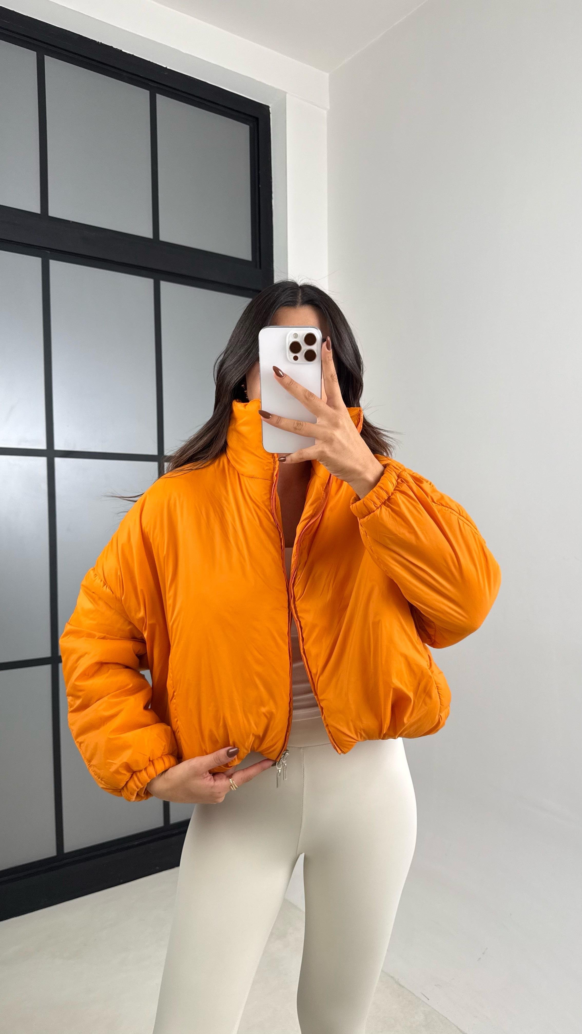 Turuncu Kısa Şişme Mont GAUS-00137GAUS الجواكيت GAUS-00137