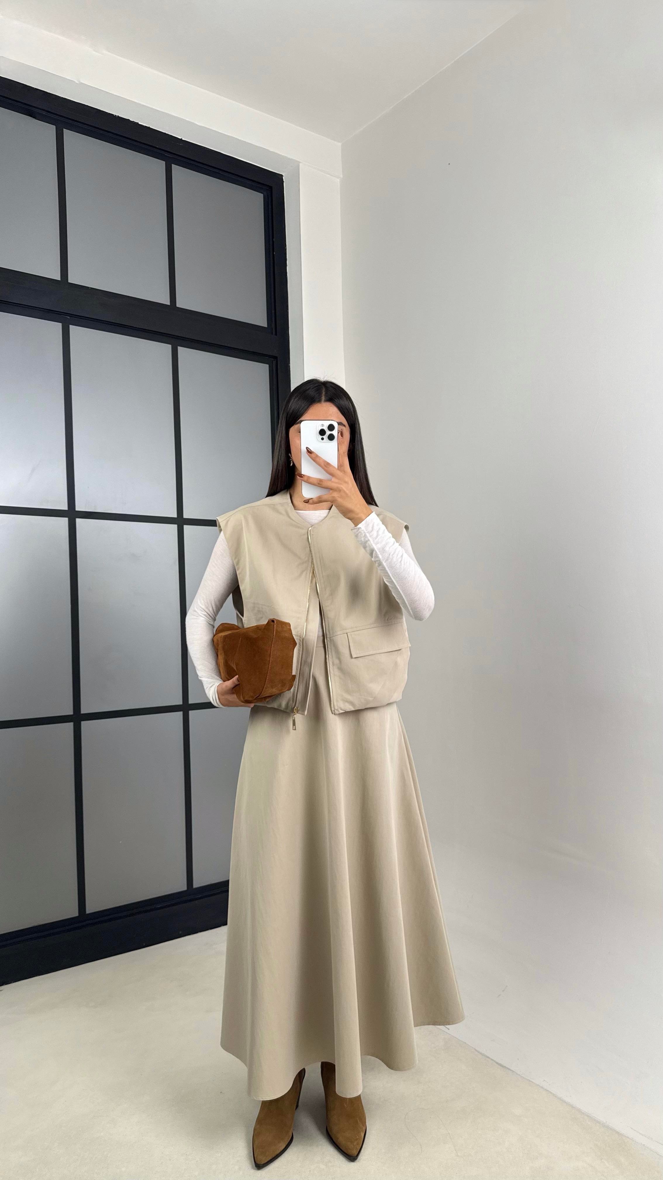 Taş Astarlı Cep Detaylı Yelek Etek İkili Premium Takım GAUS-00181GAUSTAKIMGAUS-00181