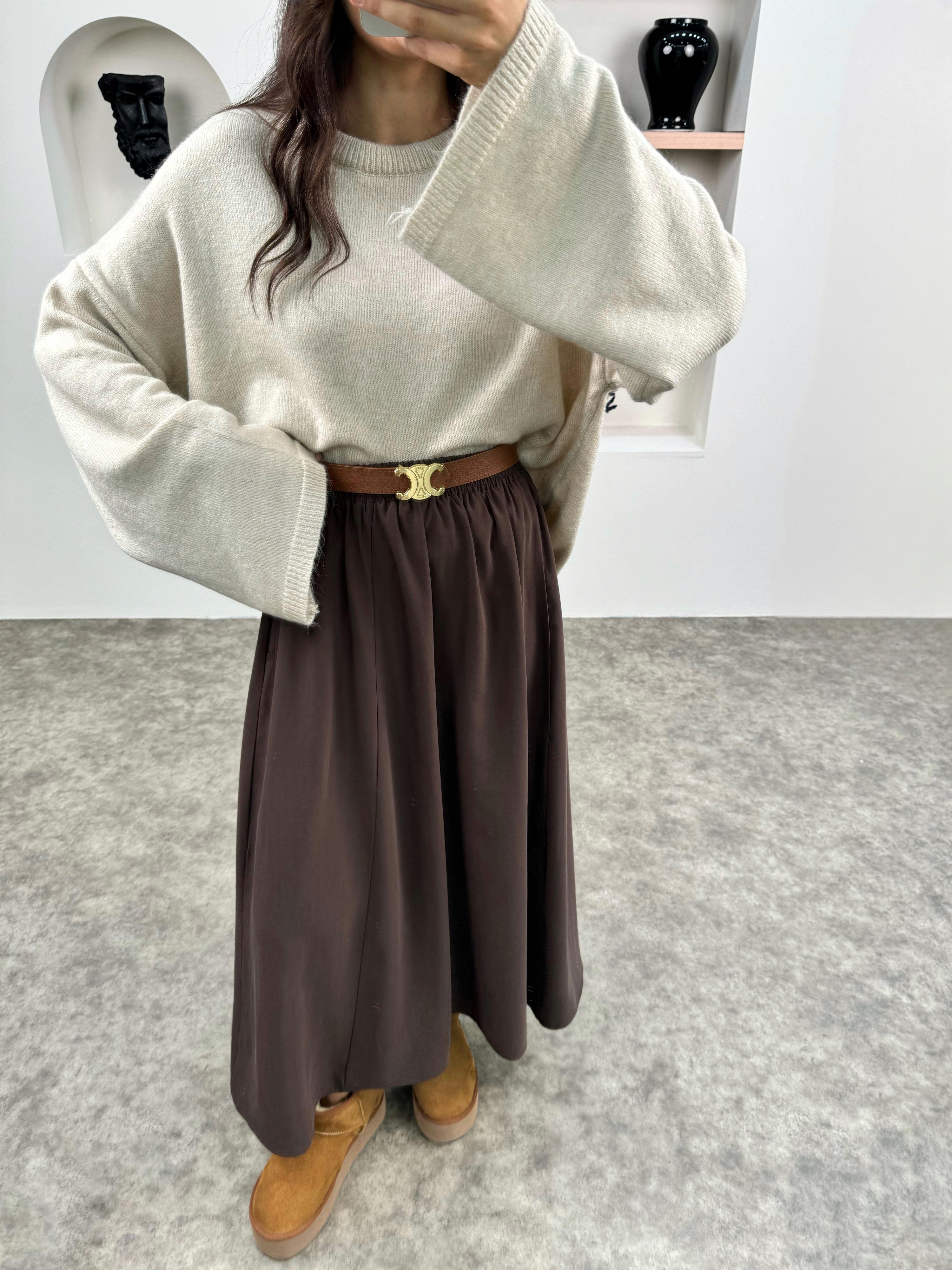 Sassa Acı Kahve Beli Lastikli Kalın Cepli Tensel EtekGausETEKGU008991