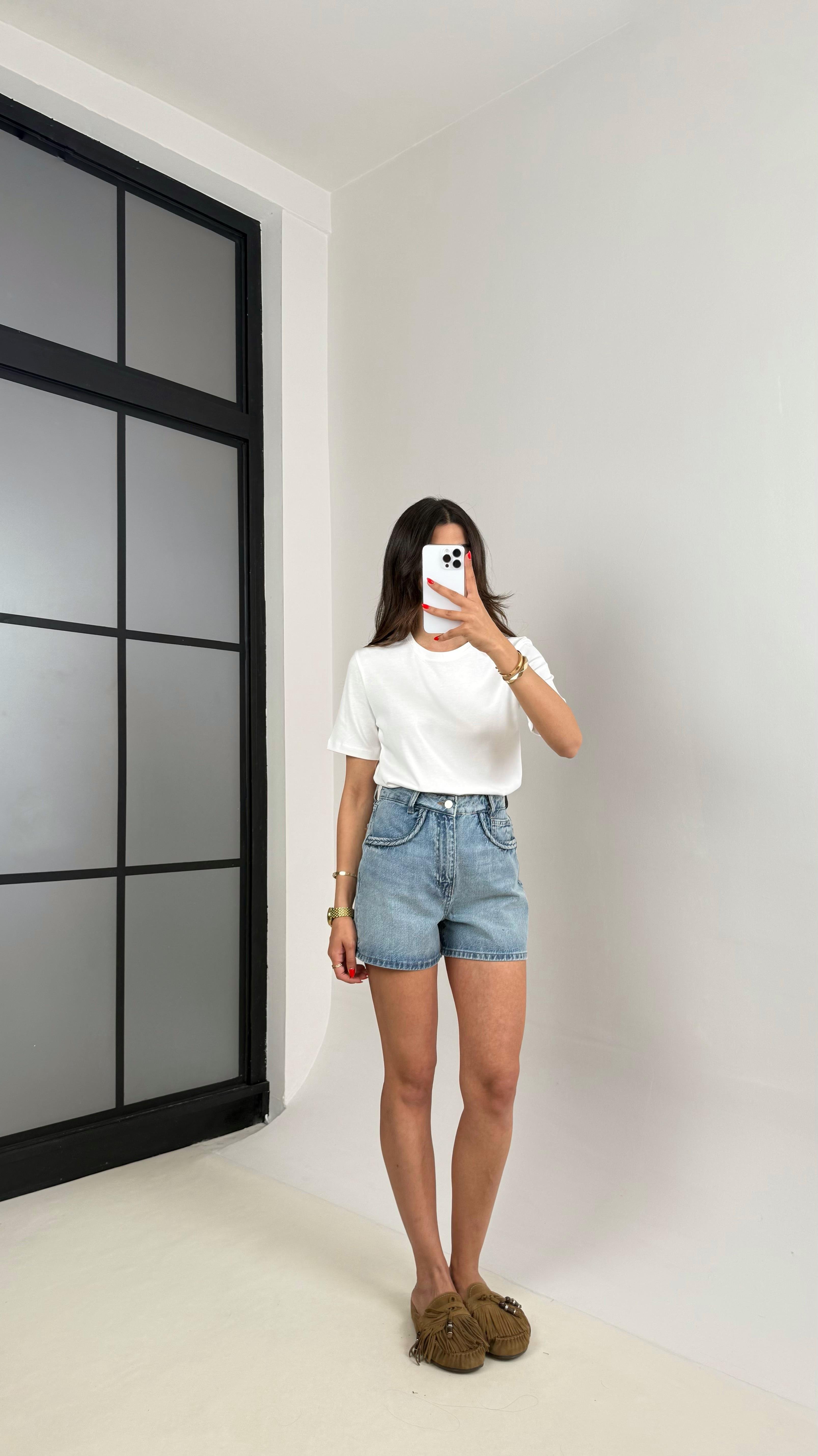 Açık Mavi Cepli Denim Şort Gaus00477GausŞORTGU1002115