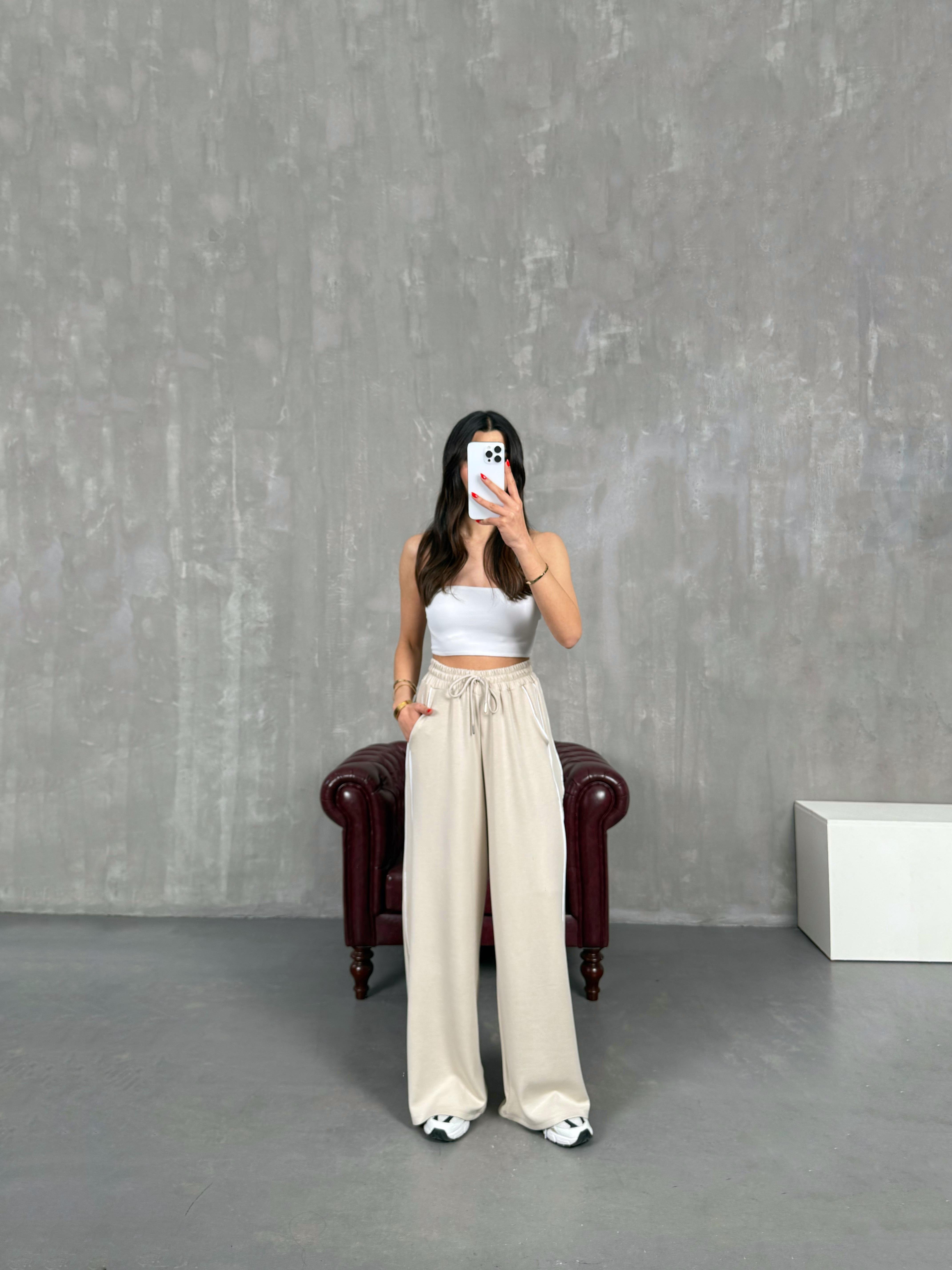 Taş Şeritli Modal Kumaş Eşofman Altı Gaus00180GausEŞOFMANGU1001422