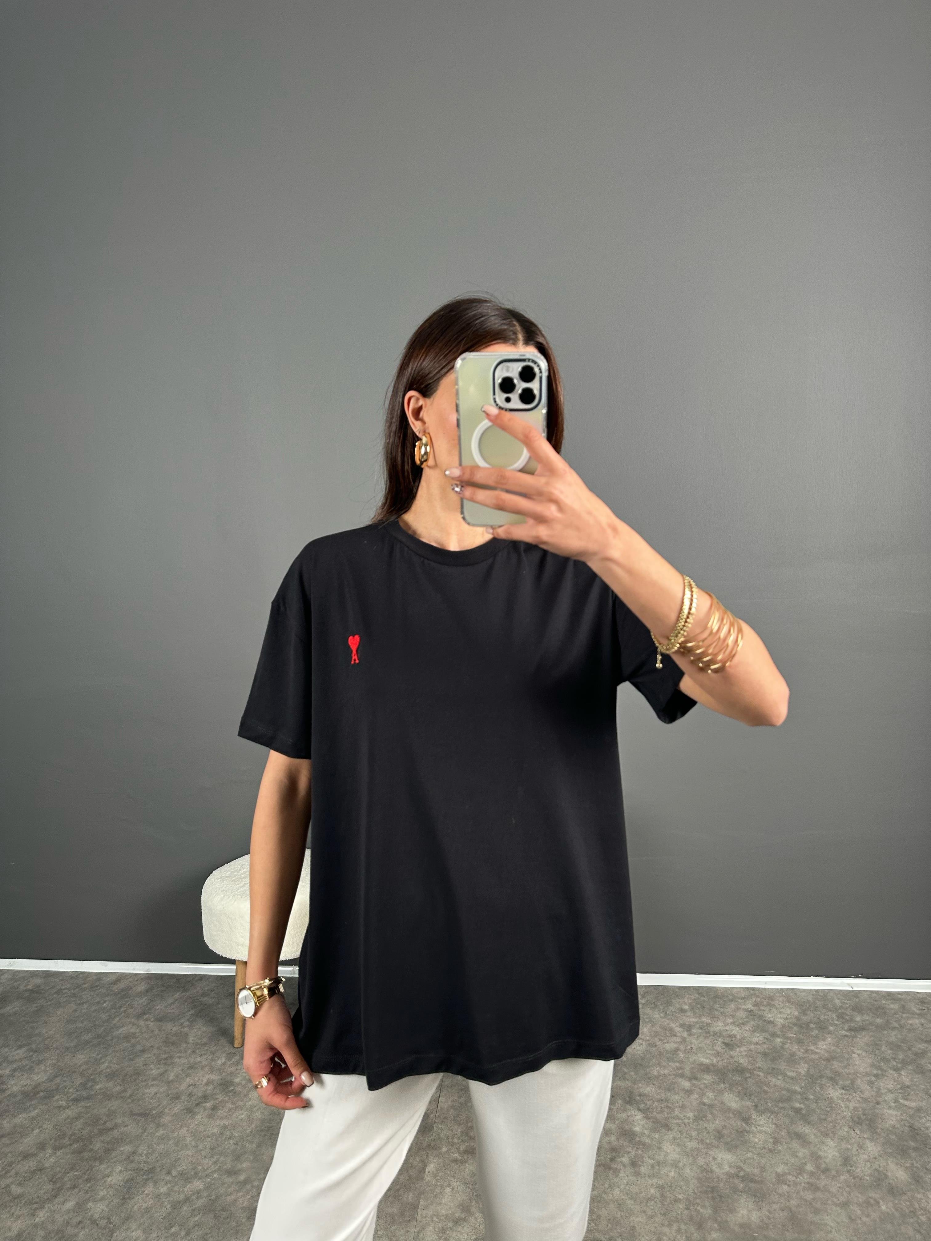 Siyah Oversize A Tshirt GausTSHIRTGU007925