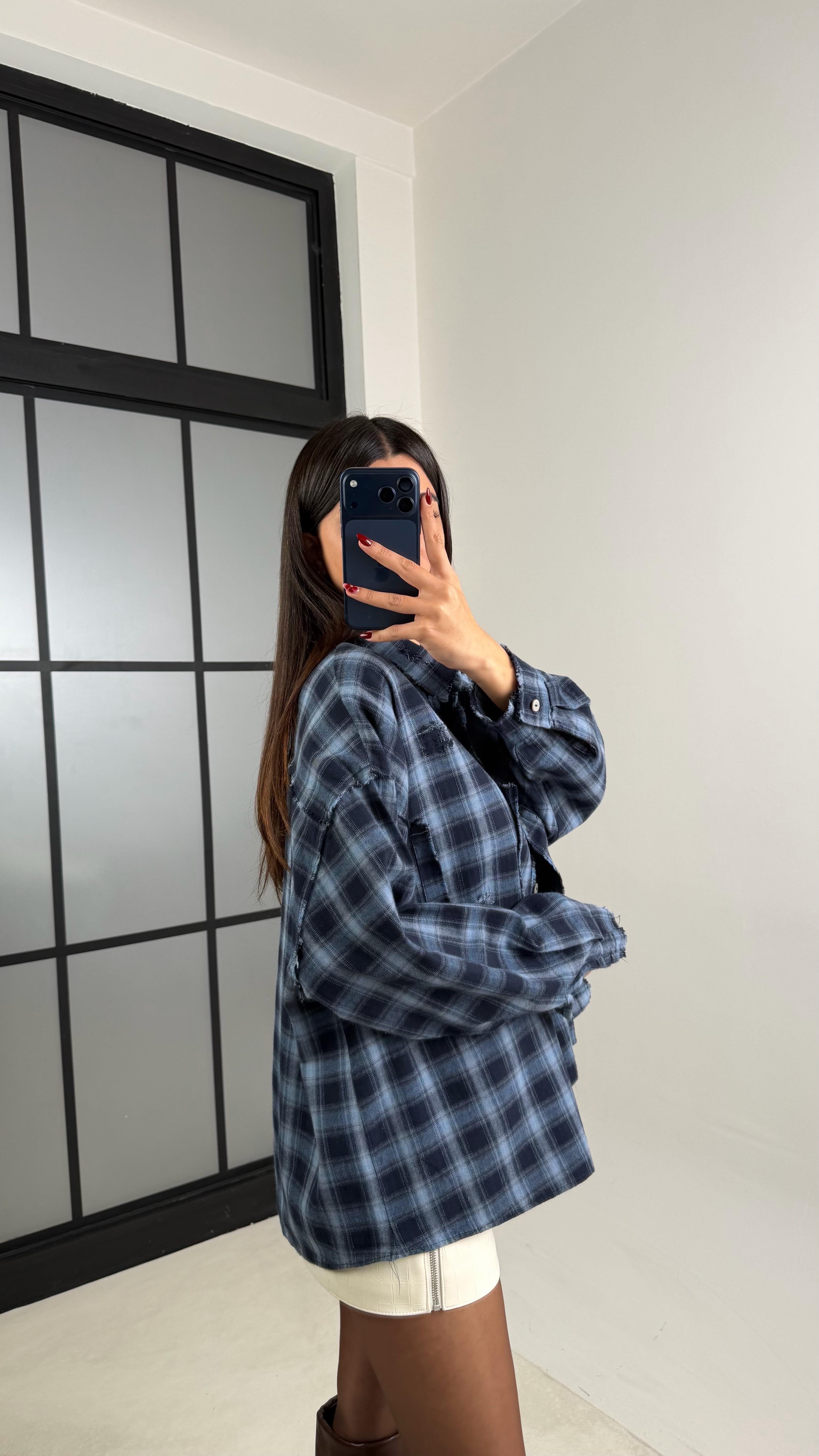 Lacivert Ekoseli Oduncu Gömlek GAUS-00617GAUS القمصان GAUS-00617