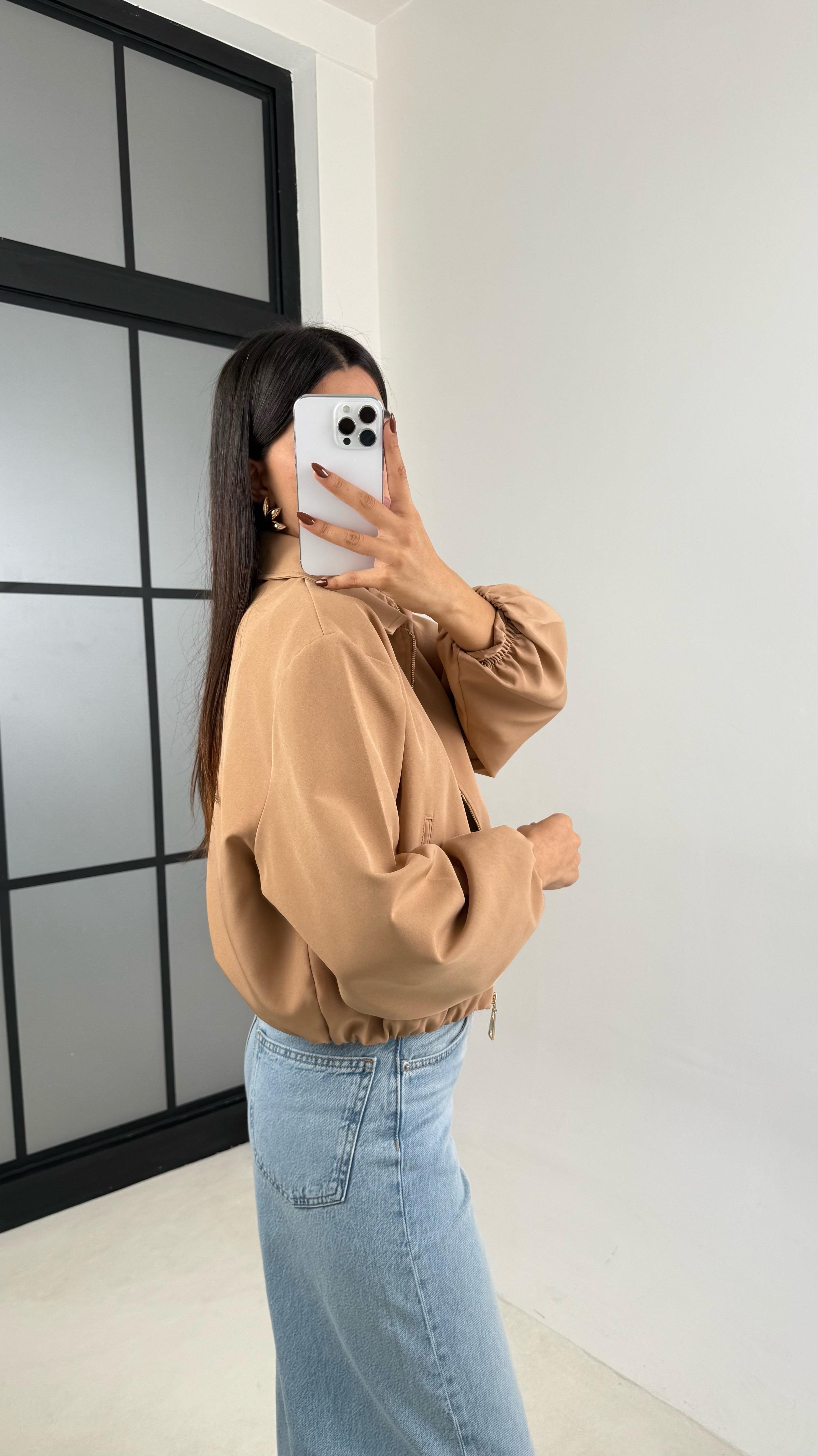 Vizon Astarlı Cepli Duble Kumaş Bomber Ceket GAUS-00155GAUS السترات  GAUS-00155