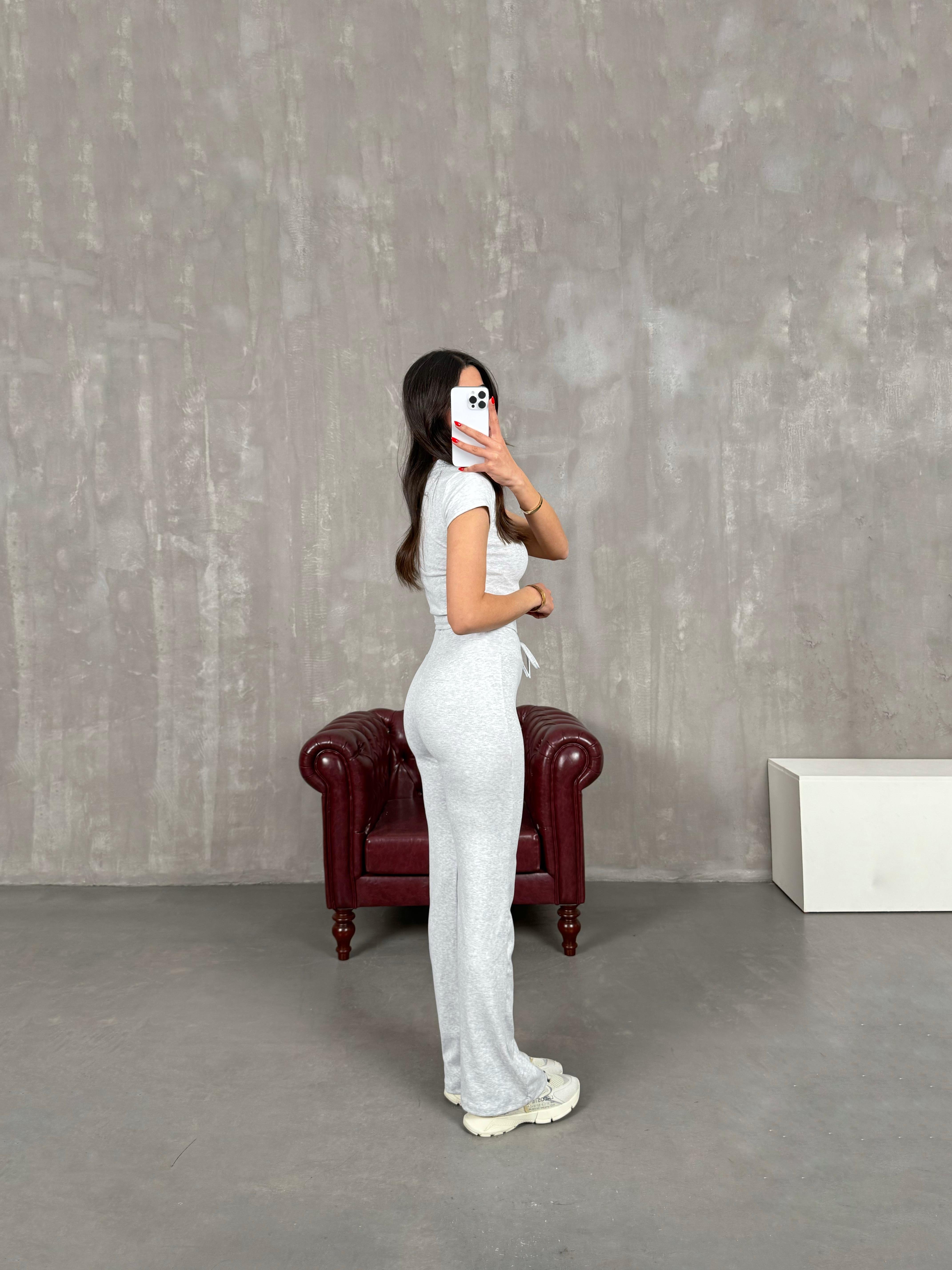 Gri Bisiklet Yaka Basic Takım Gaus00175GausTAKIMGU1001407