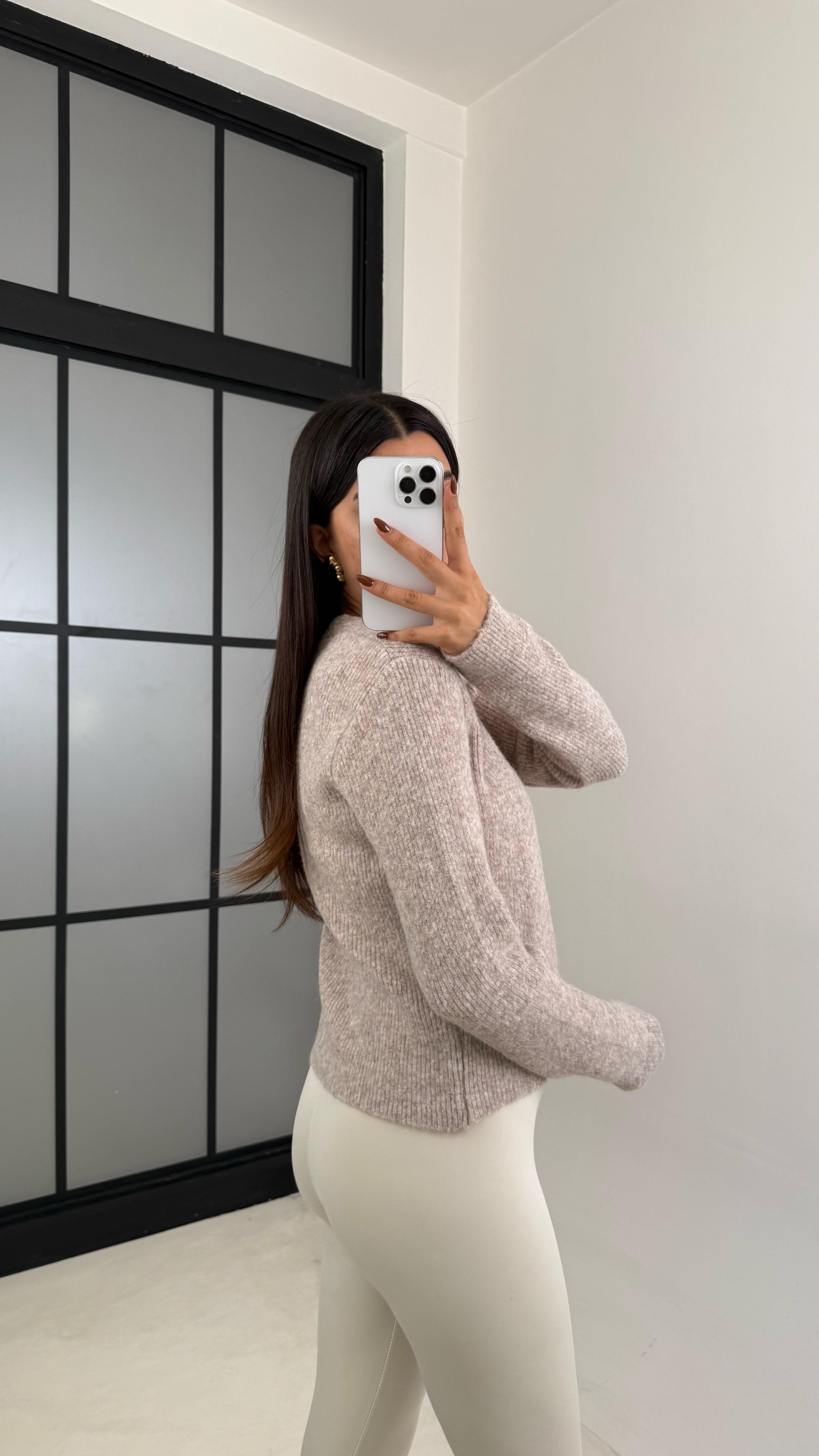 Bej Düğmeli Triko Hırka GAUS-00224GAUSHIRKAGAUS-00224