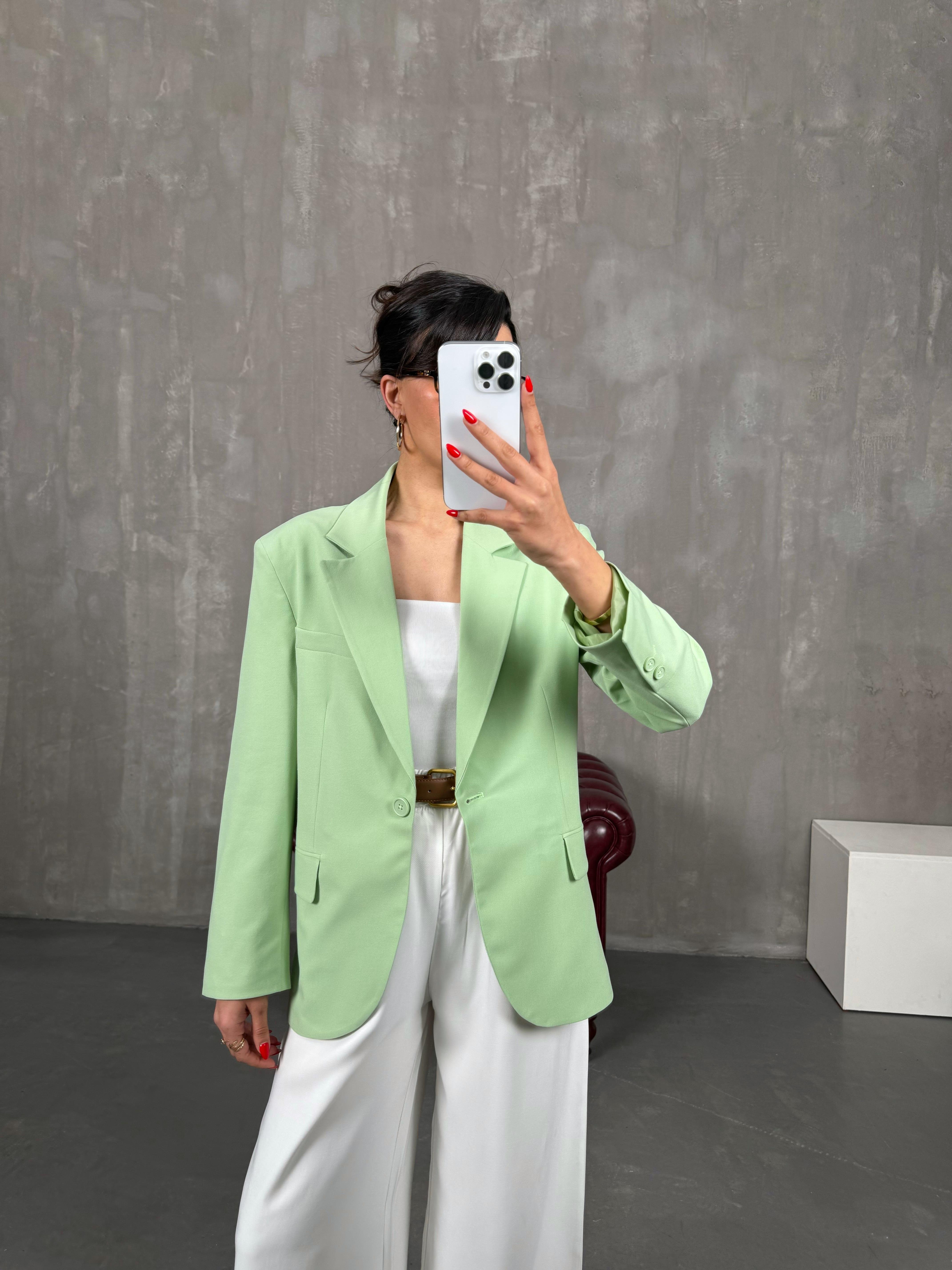 Yeşil Astarlı Blazer Ceket Gaus00216GausCEKETGU1001499