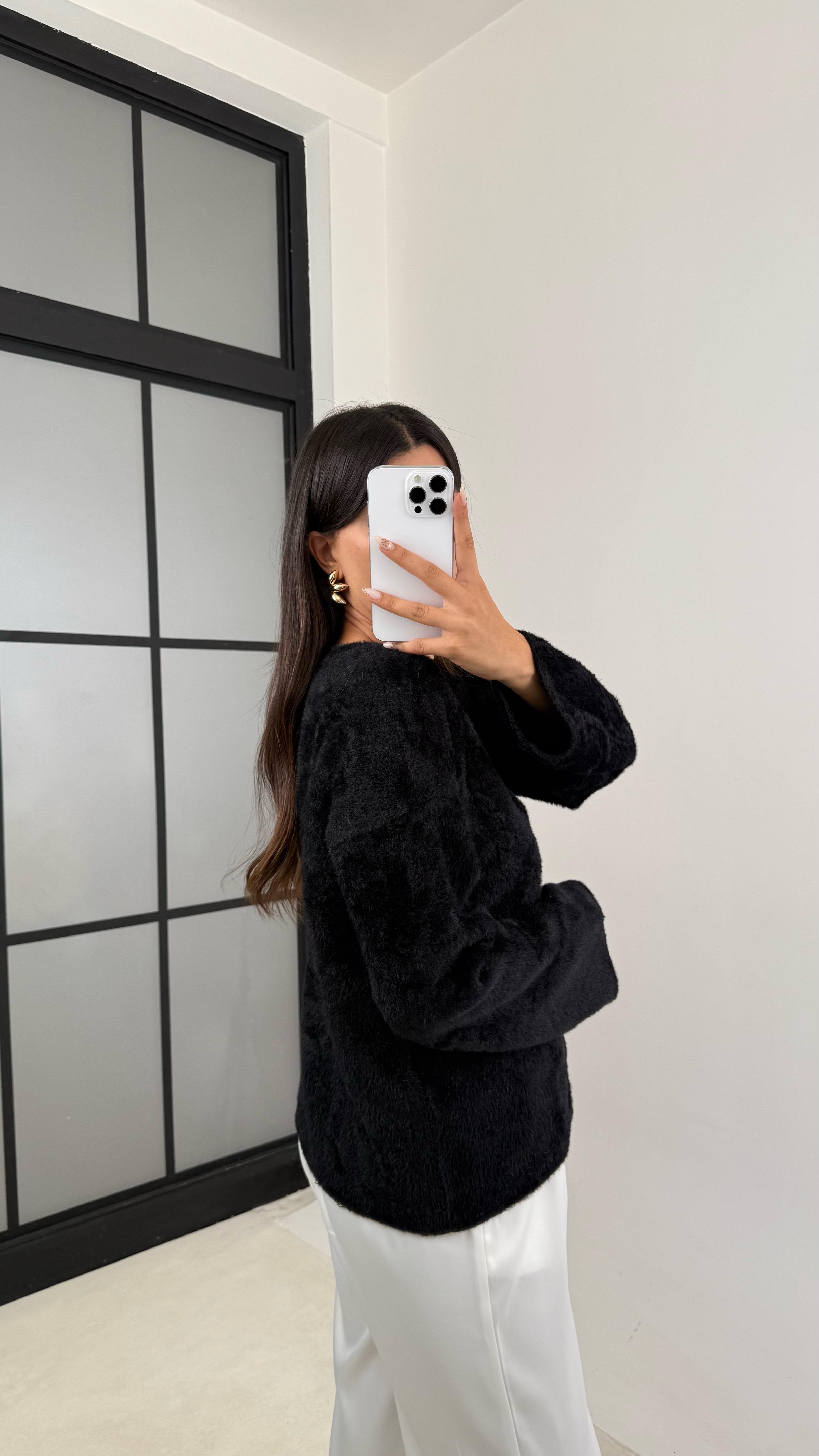 Siyah Önü Bağlamalı Premium Sakallı Hırka GAUS-0092GAUS الكارديغان  GAUS-0092