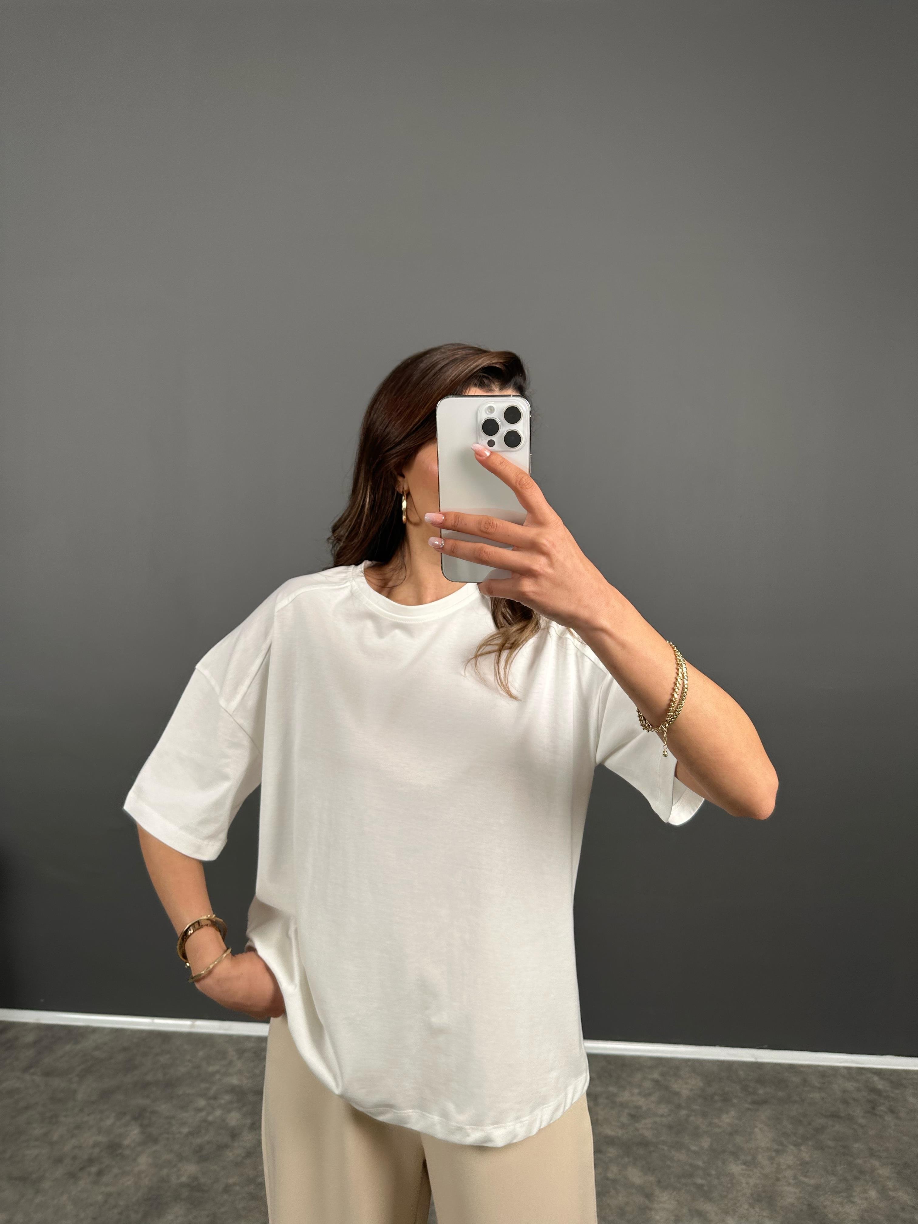 Canna Beyaz Oversize TshirtGausTSHIRTGU008101