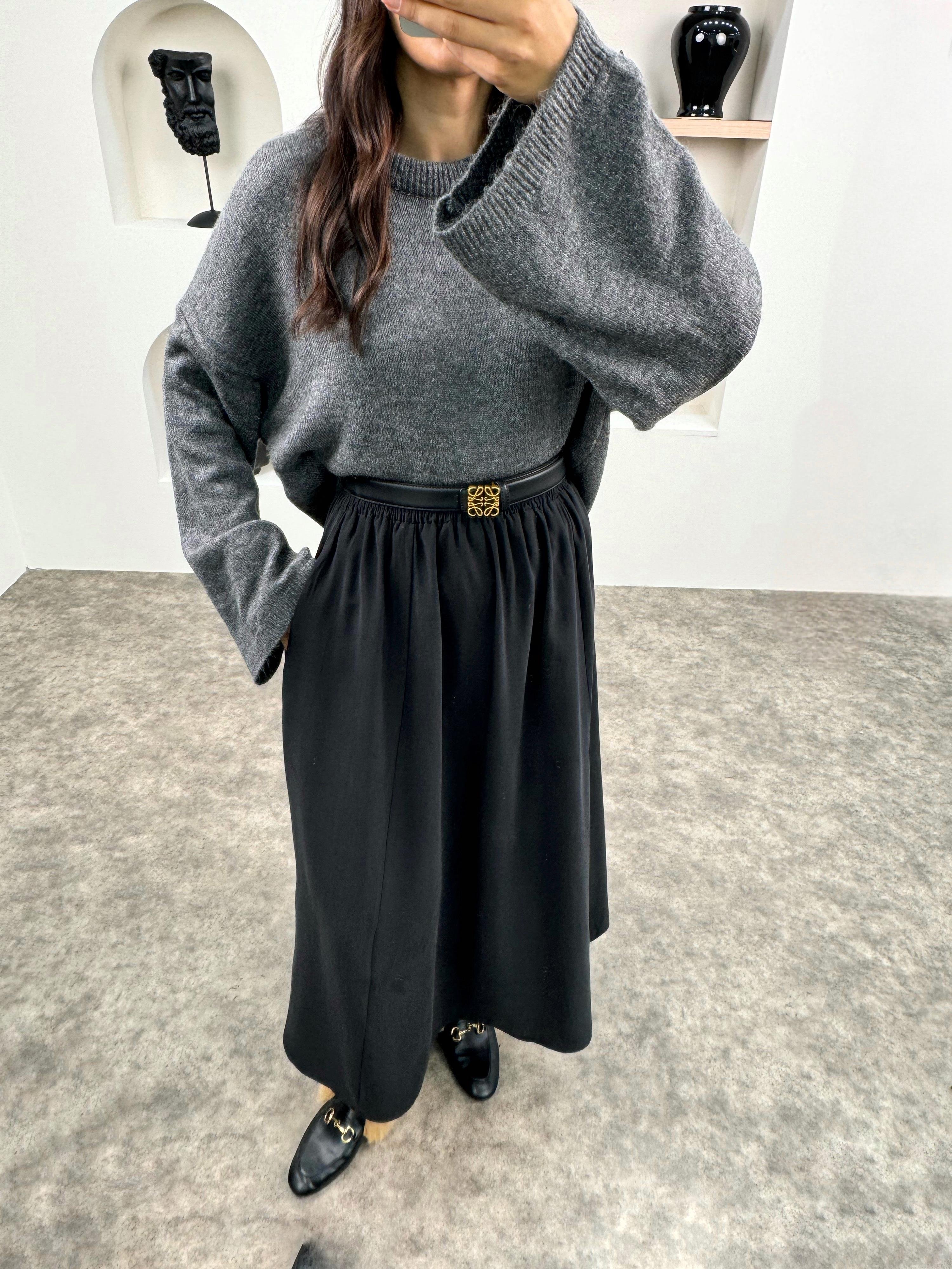 Sassa Siyah Beli Lastikli Kalın Cepli Tensel EtekGausETEKGU008990