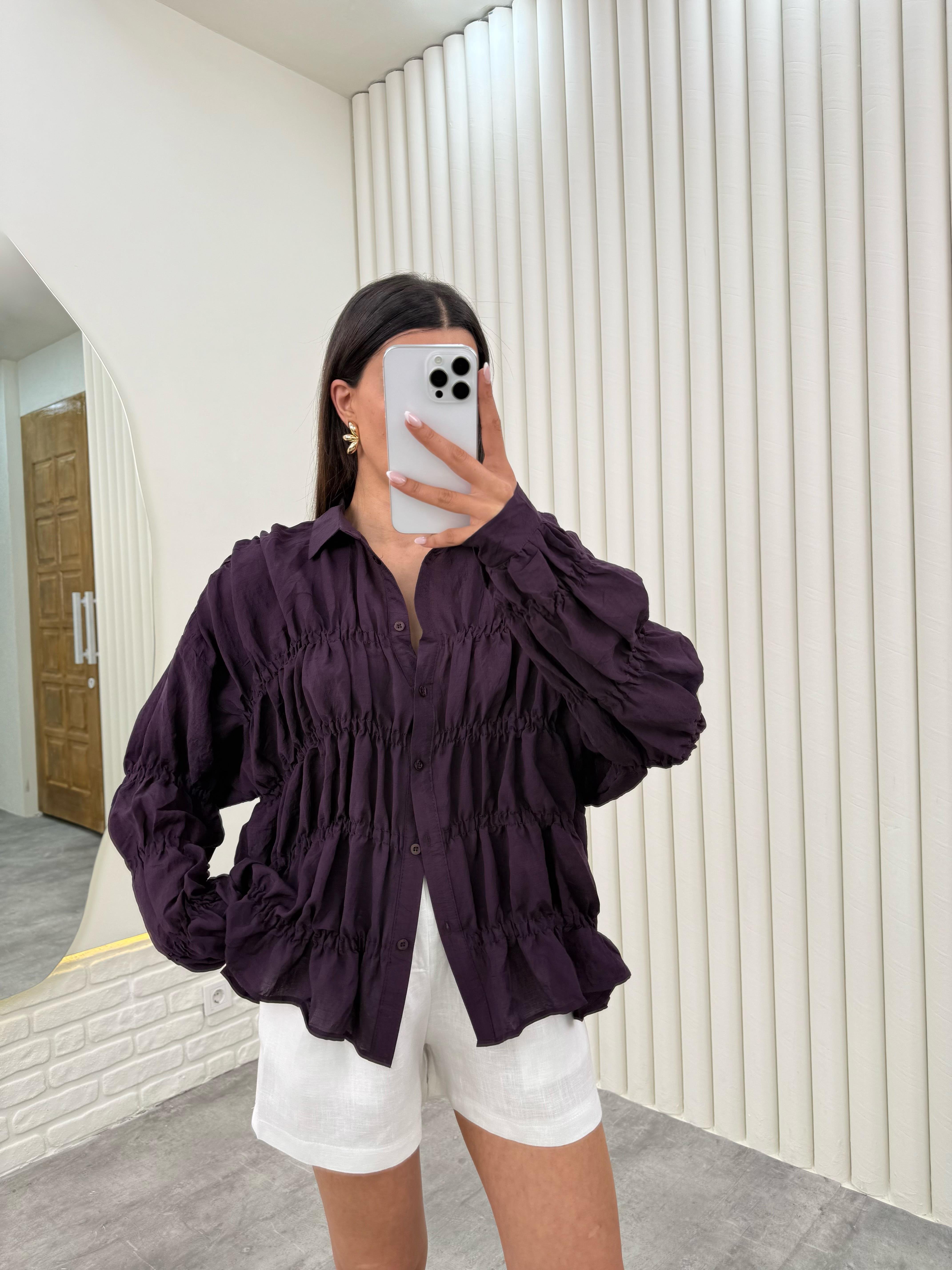 Mürdüm Gipeli Tasarım Tensel Gömlek Gaus00280GausGÖMLEKGU1001651