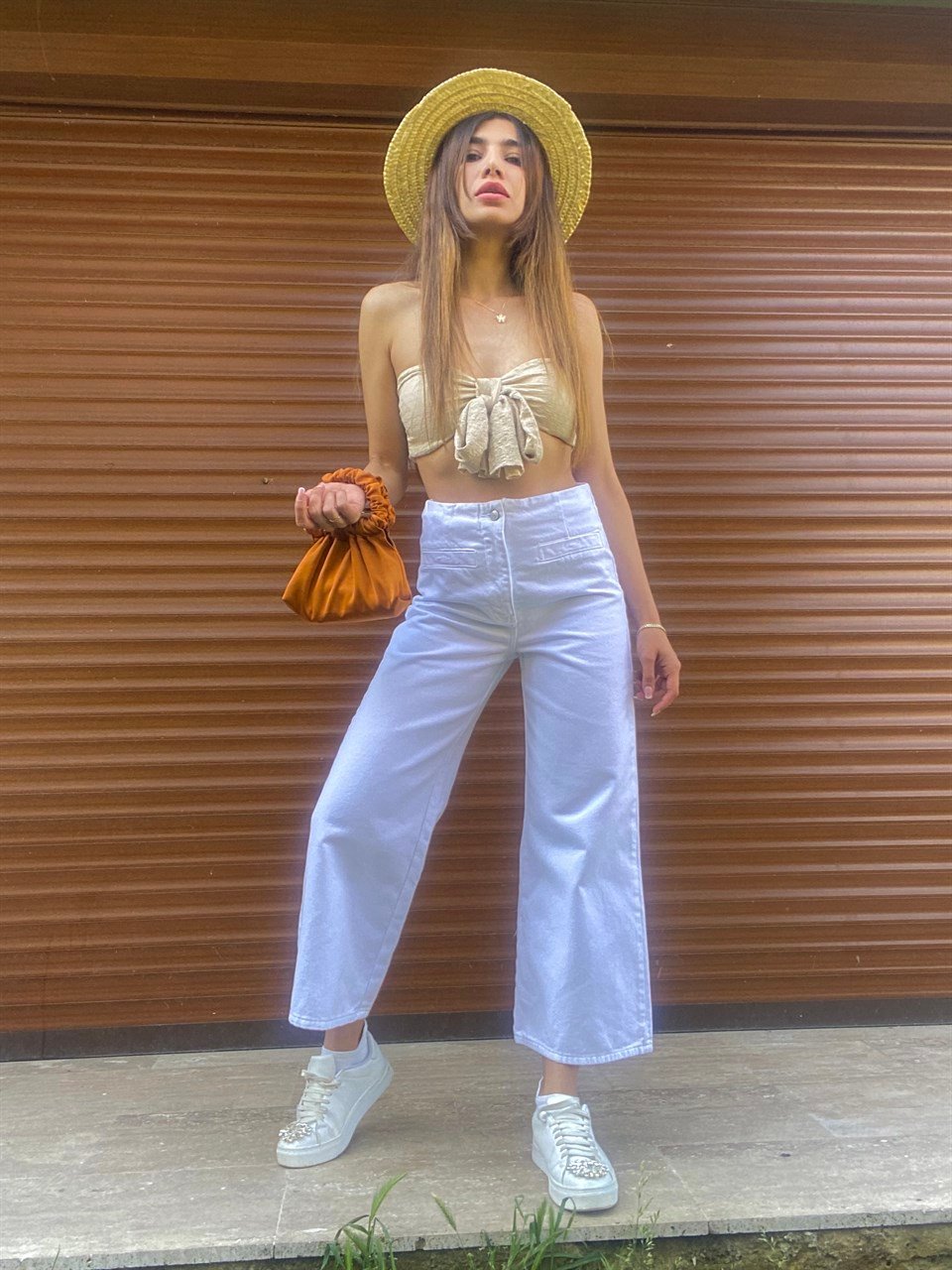 Cropped Wide Leg Jean GausDENİM PANTOLONGU003450