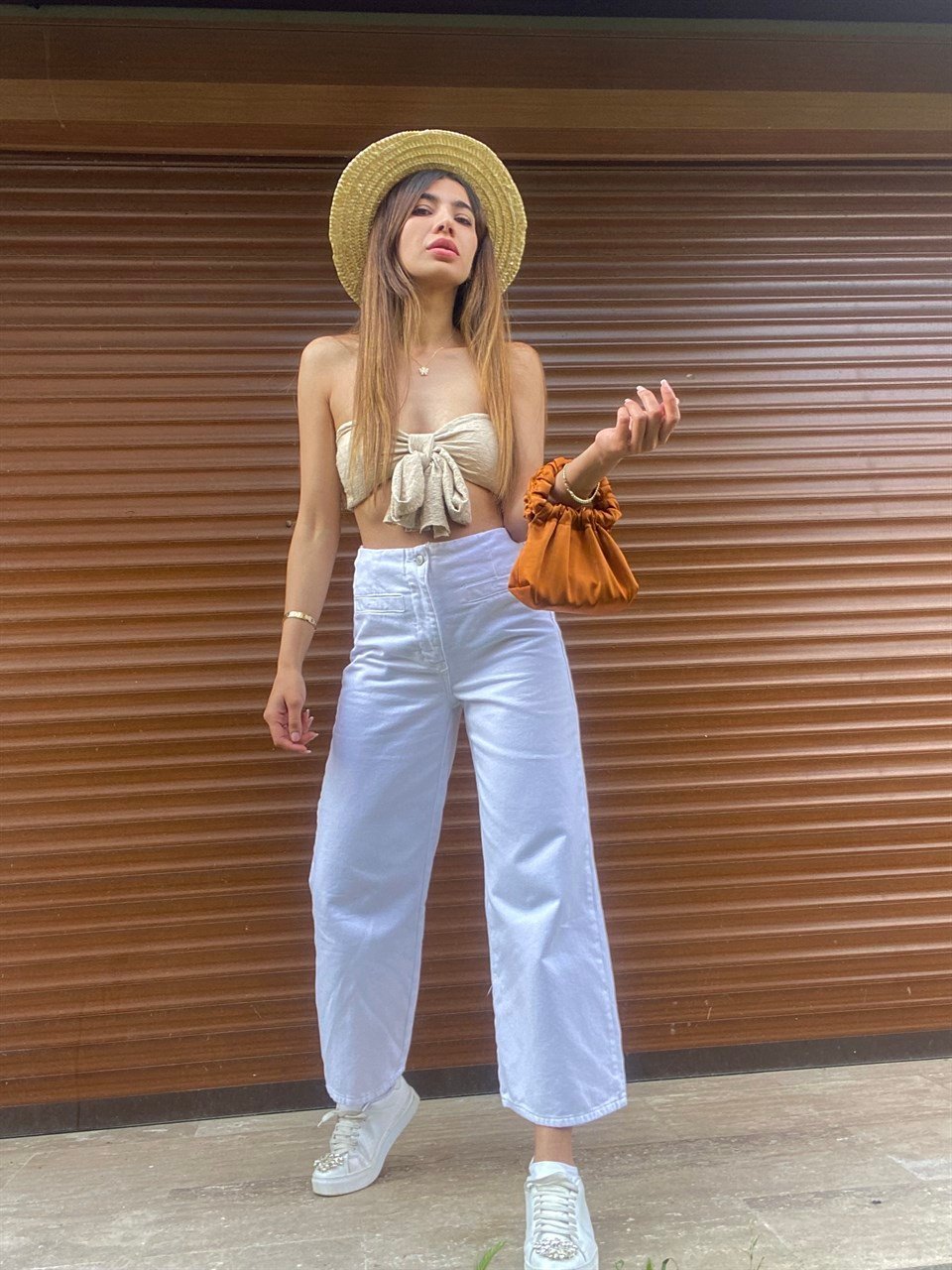 Cropped Wide Leg Jean GausDENİM PANTOLONGU003450