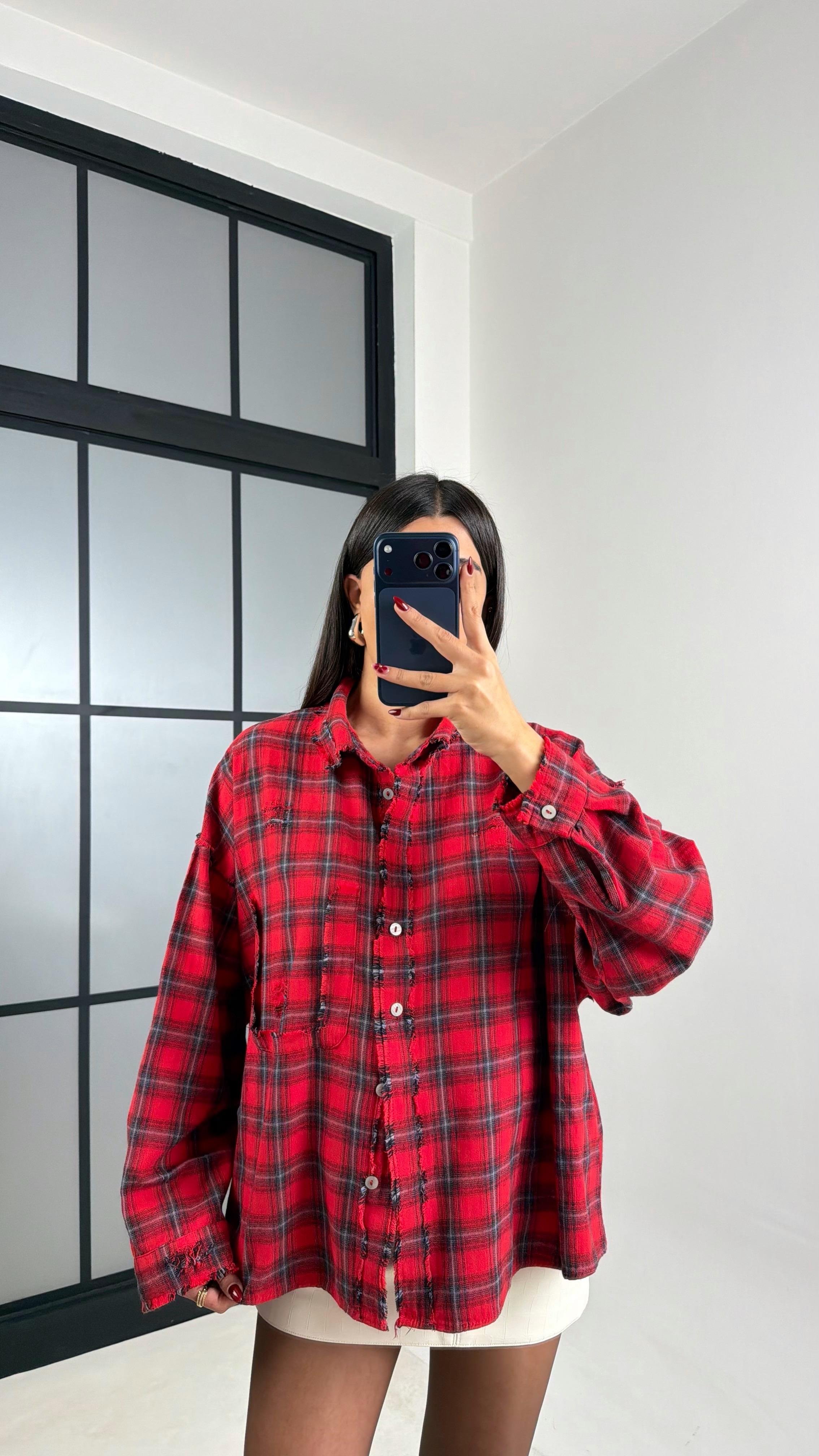 Kırmızı Ekoseli Oduncu Gömlek GAUS-00617GAUS القمصان GAUS-00617