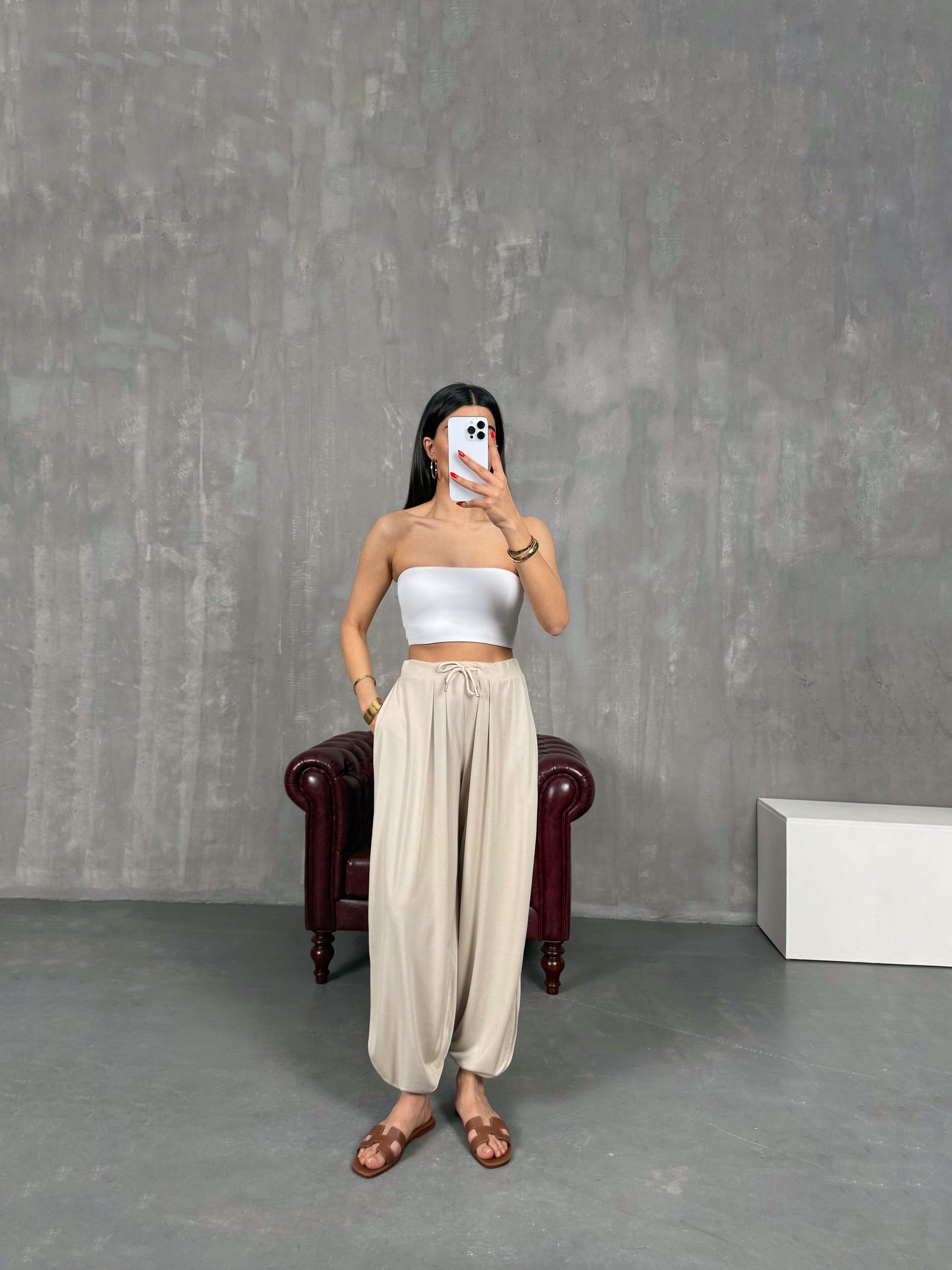 Taş Cepli Modal Muadil Şalvar Pantolon Gaus00207GausPANTOLONGU1001487