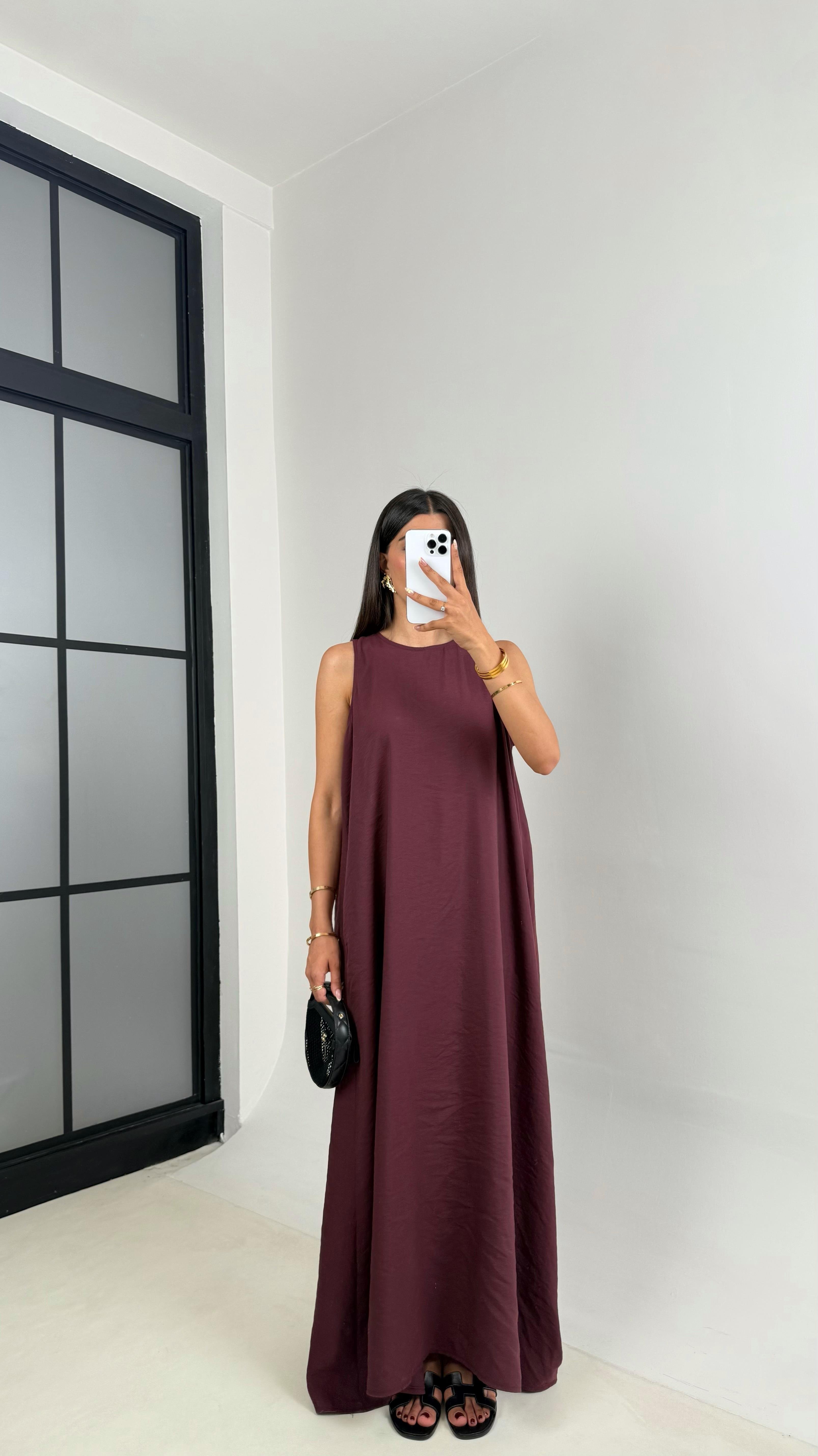 Mürdüm Cepli Premium Basic Tencel Elbise Gaus00661GausELBİSEGU1002529