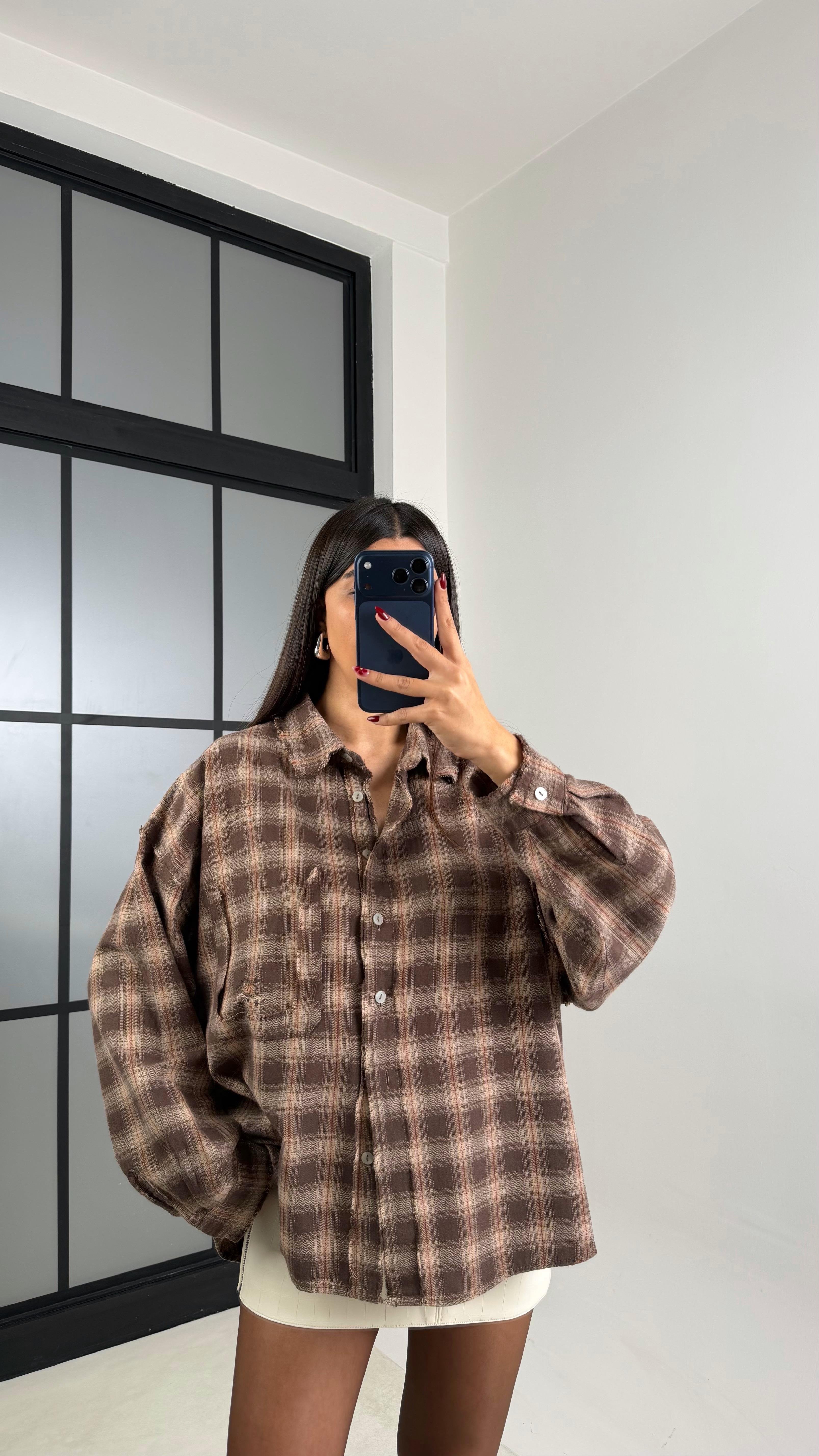 Kahve Ekoseli Oduncu Gömlek GAUS-00617GAUS القمصان GAUS-00617