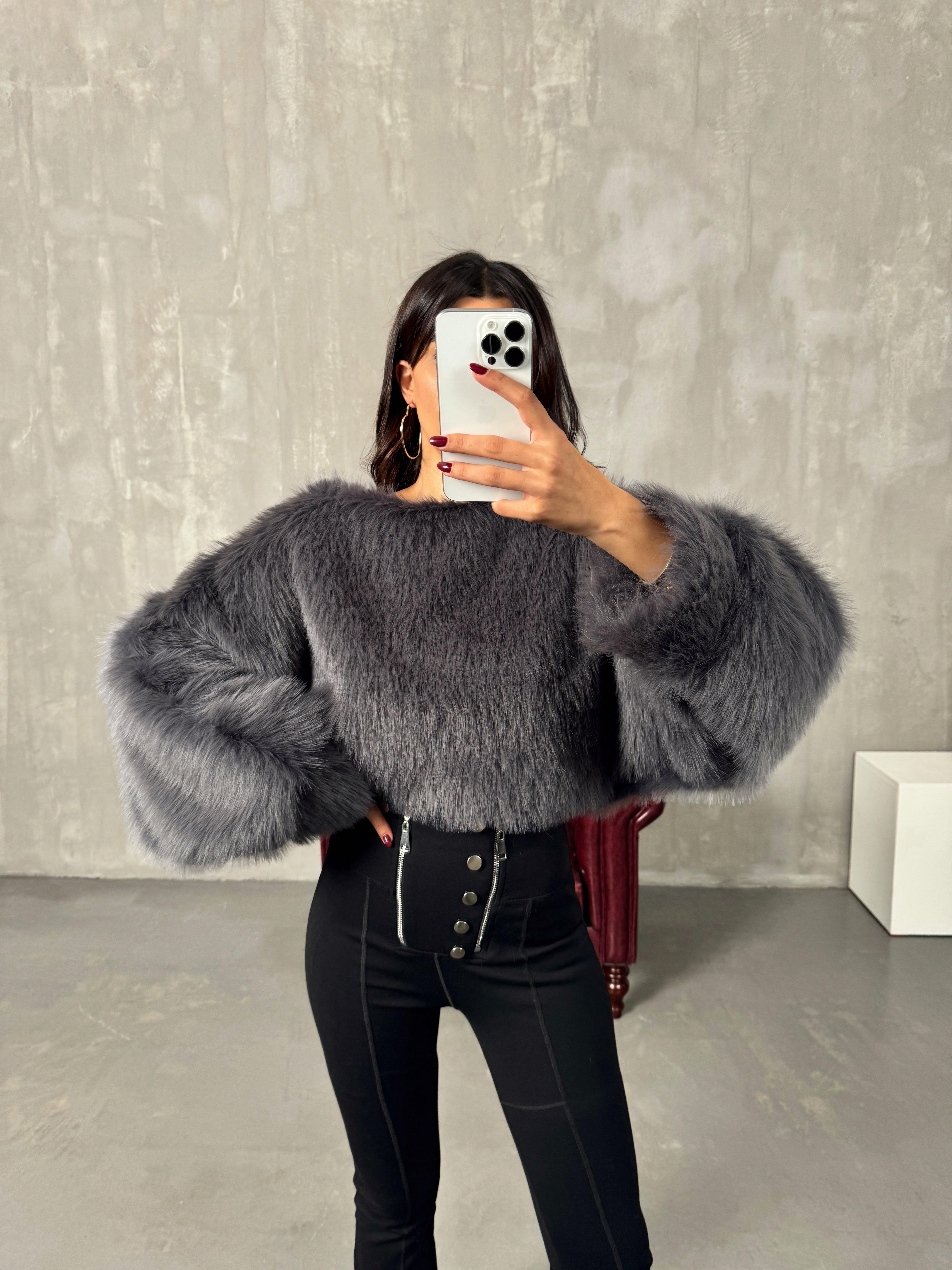 Evas Füme Muadil Kürk SweatGausSWEATSHIRTGU00903942