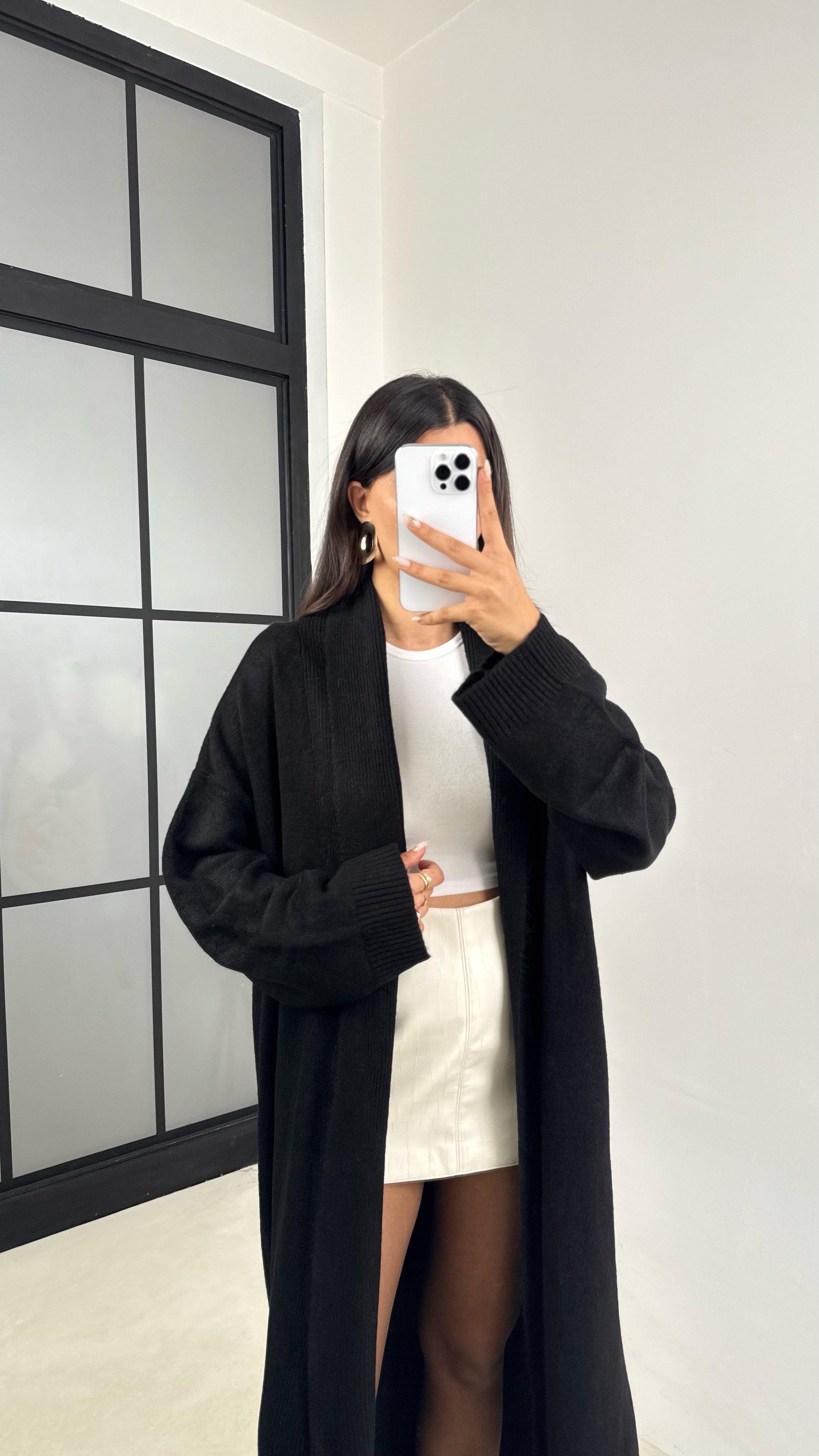 Siyah Uzun Premium Triko Hırka GAUS-00116GAUS الكارديغان  GAUS-00116