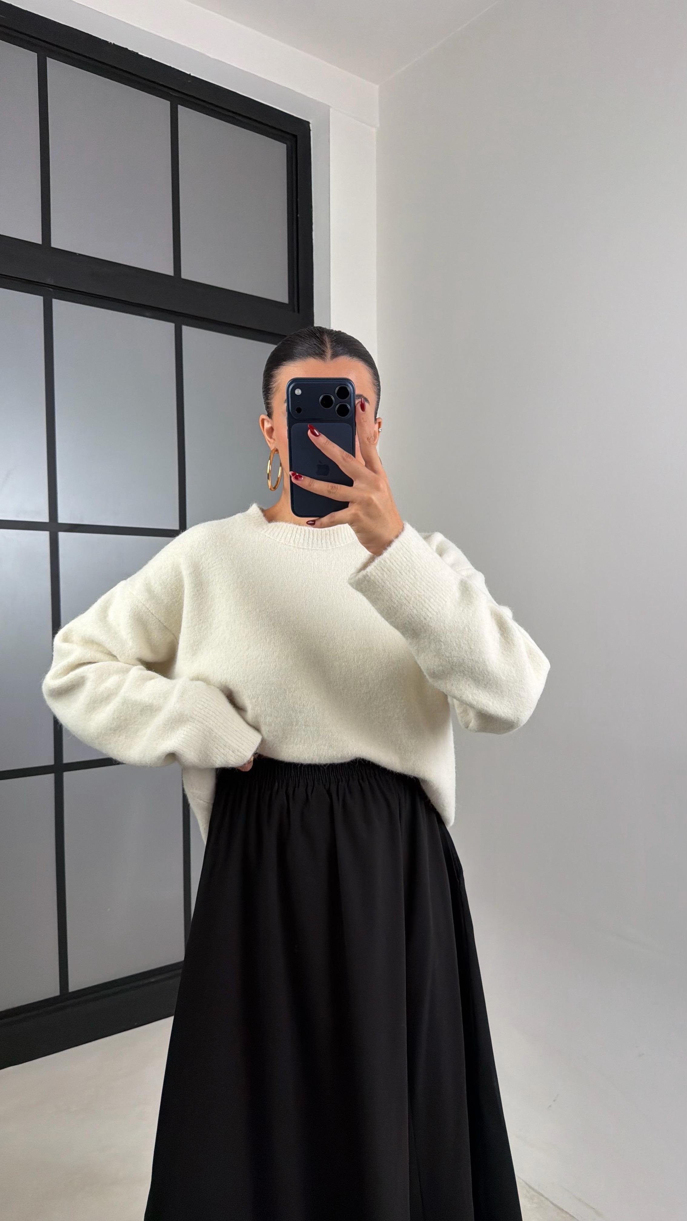 Siyah Beli Lastikli Cepli Tencel Etek GAUS-00670GAUSETEKGAUS-00670