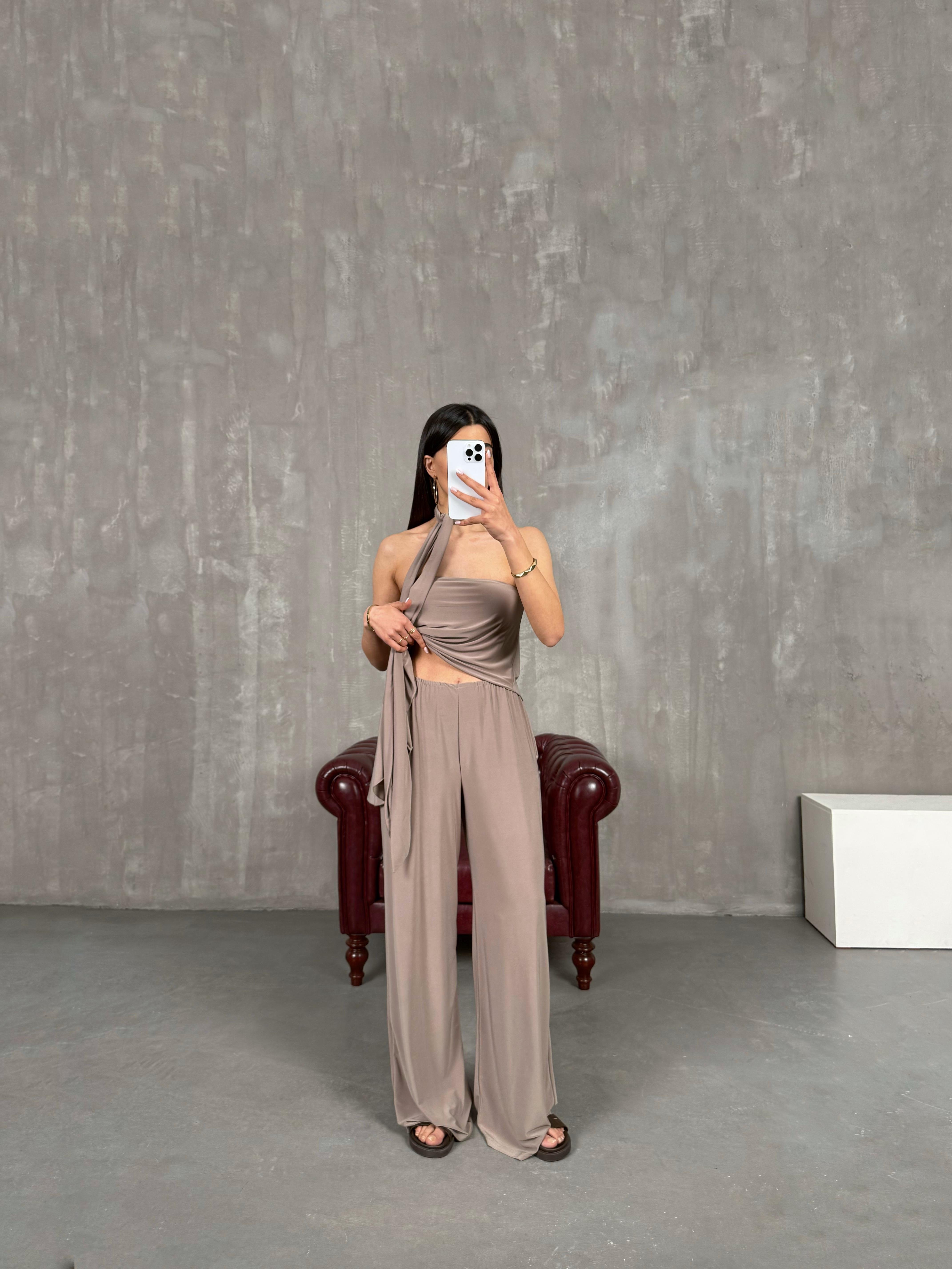 Vizon Asimetrik Kesim Fularlı İkili Takım Gaus00274GausTAKIMGU1001637