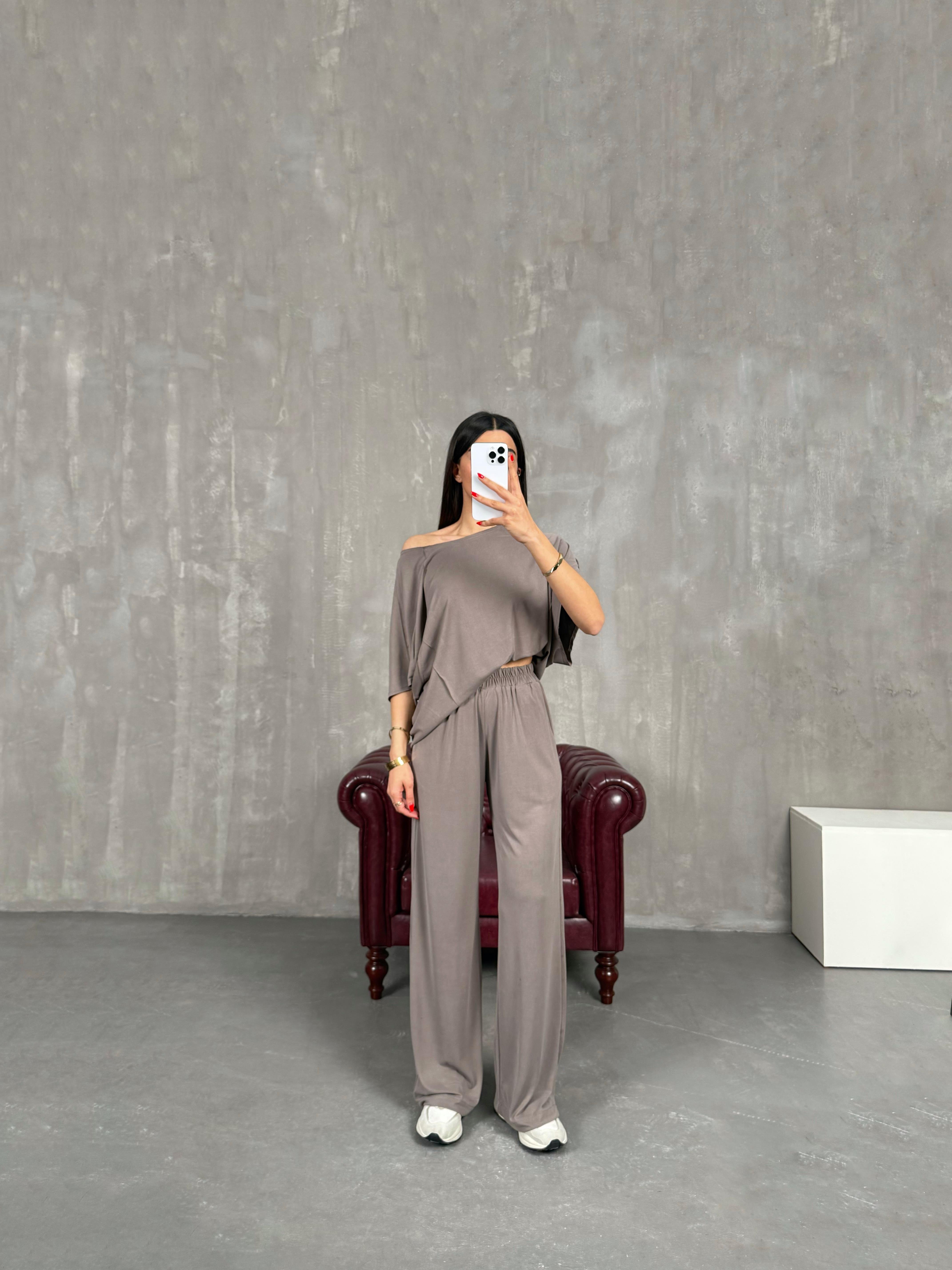 Vizon İnce Modal Kumaş Kısa Kol Muadil Basic Takım Gaus00197GausTAKIMGU1001465