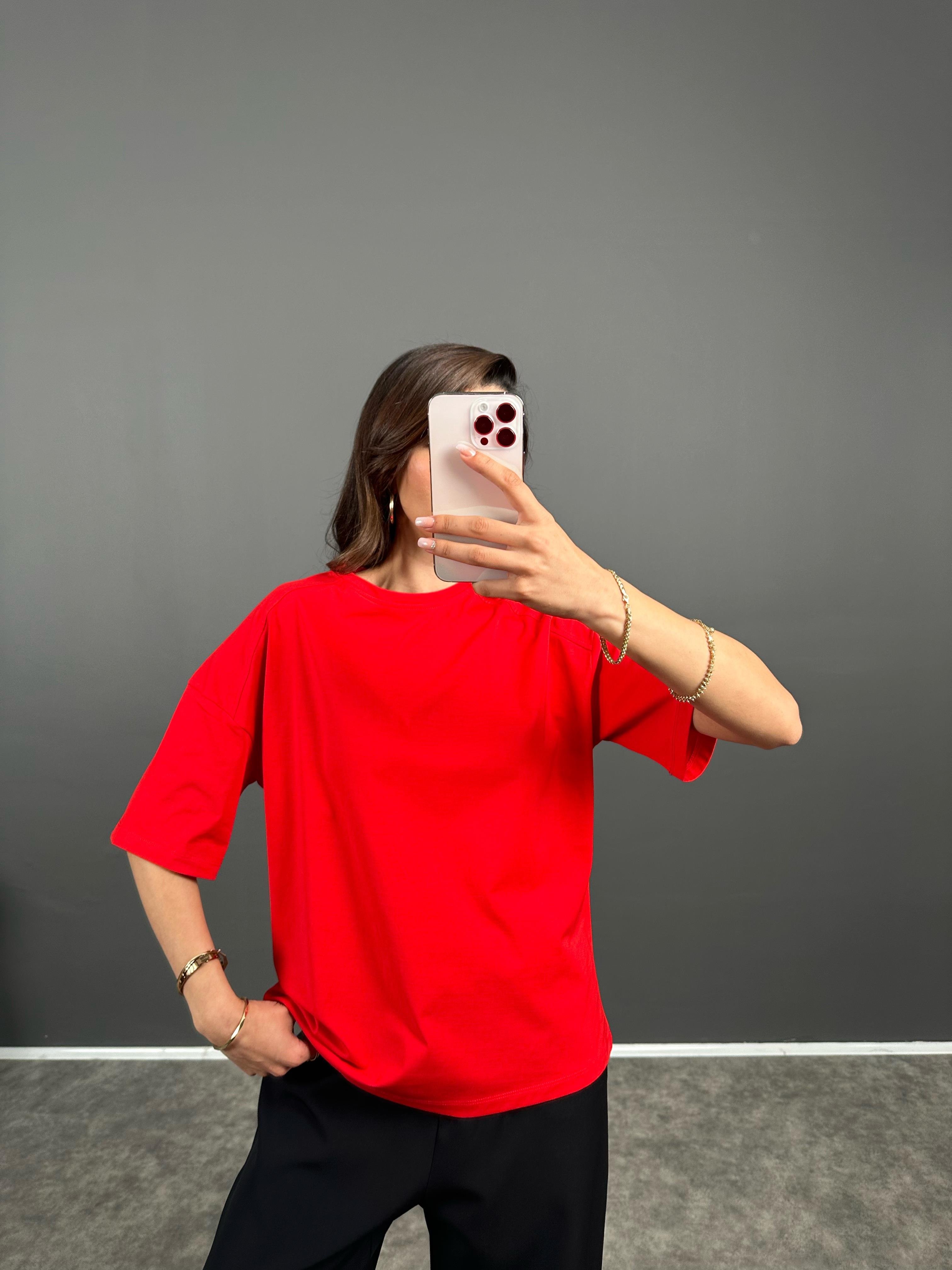 Canna Kırmızı Oversize TshirtGausTSHIRTGU008102