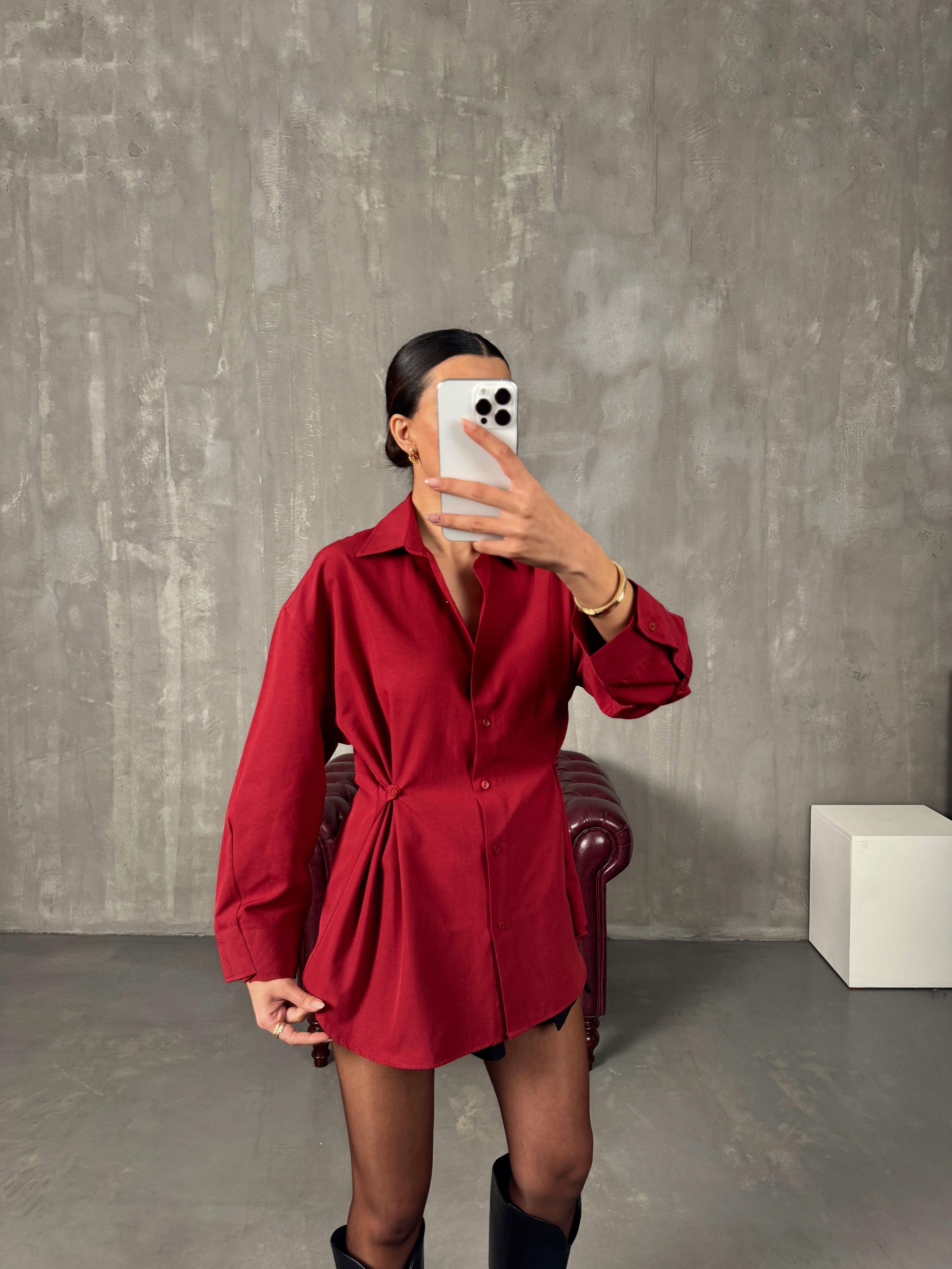 Athen Bordo ZR Model Oversize Tasarım GömlekGausGÖMLEKGU00904215